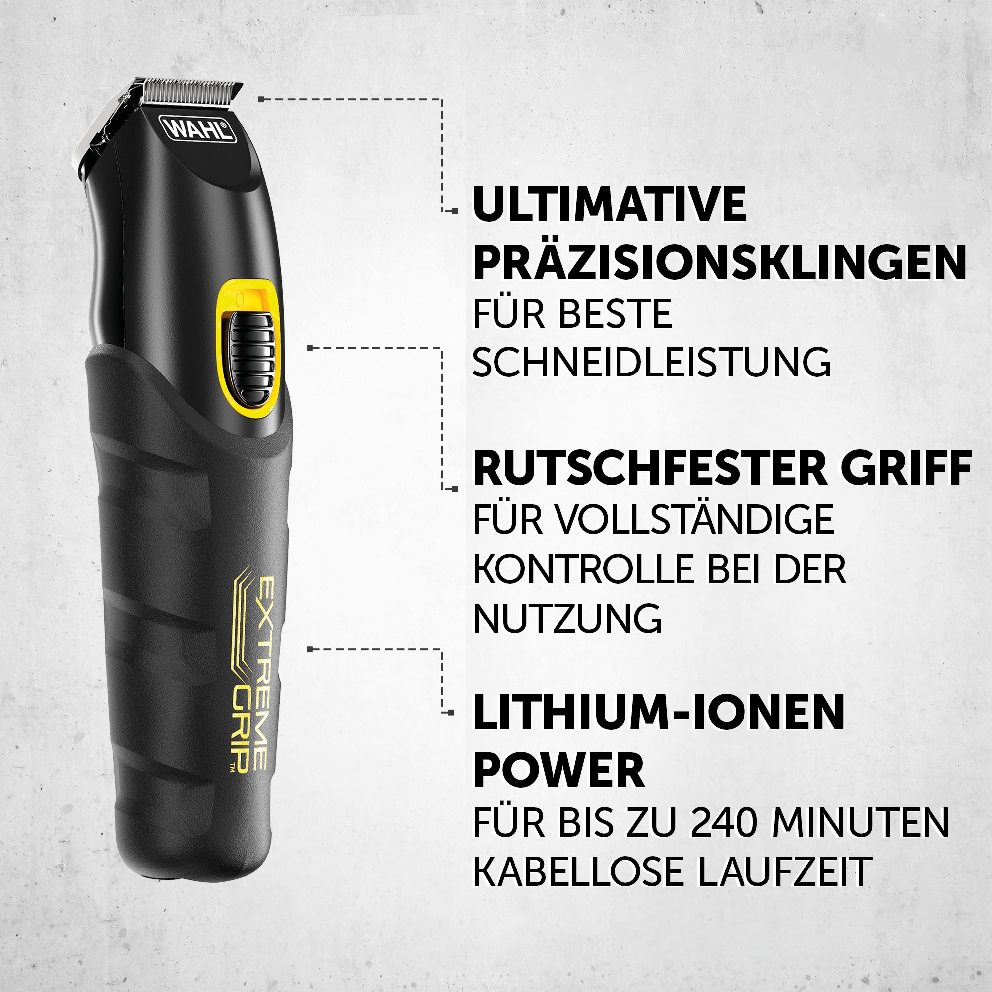 Wahl Multifunktionstrimmer »Extreme Grip Advanced«, 14 Aufsätze, Rutschfester Griff, Lithium-Ionen-Technologie, USB Aufladung