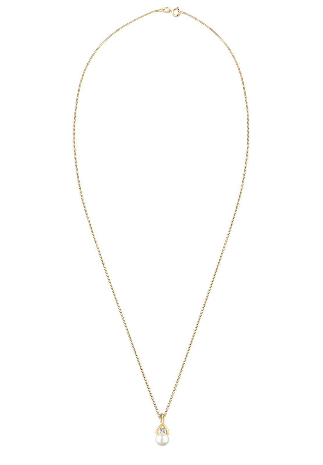 Elli Premium Perlenkette »Infinity Unendlichkeit Topas 585 Gelbgold«