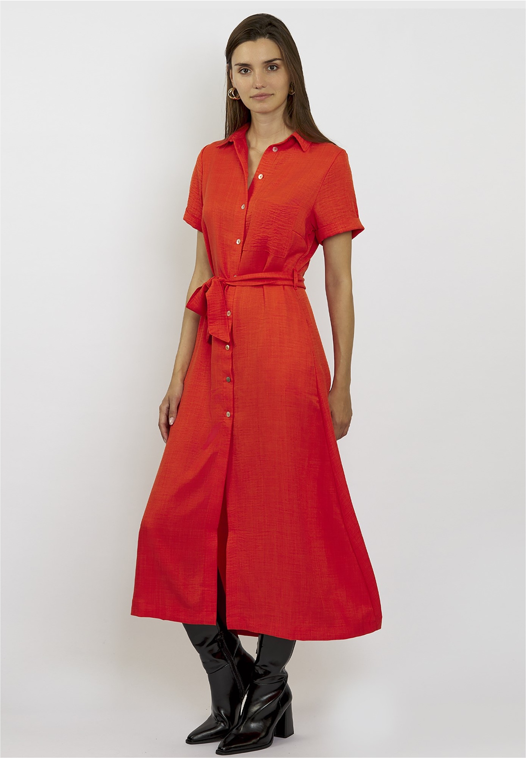 freshlions Jerseykleid »Long Button up«, mit langem Schnitt
