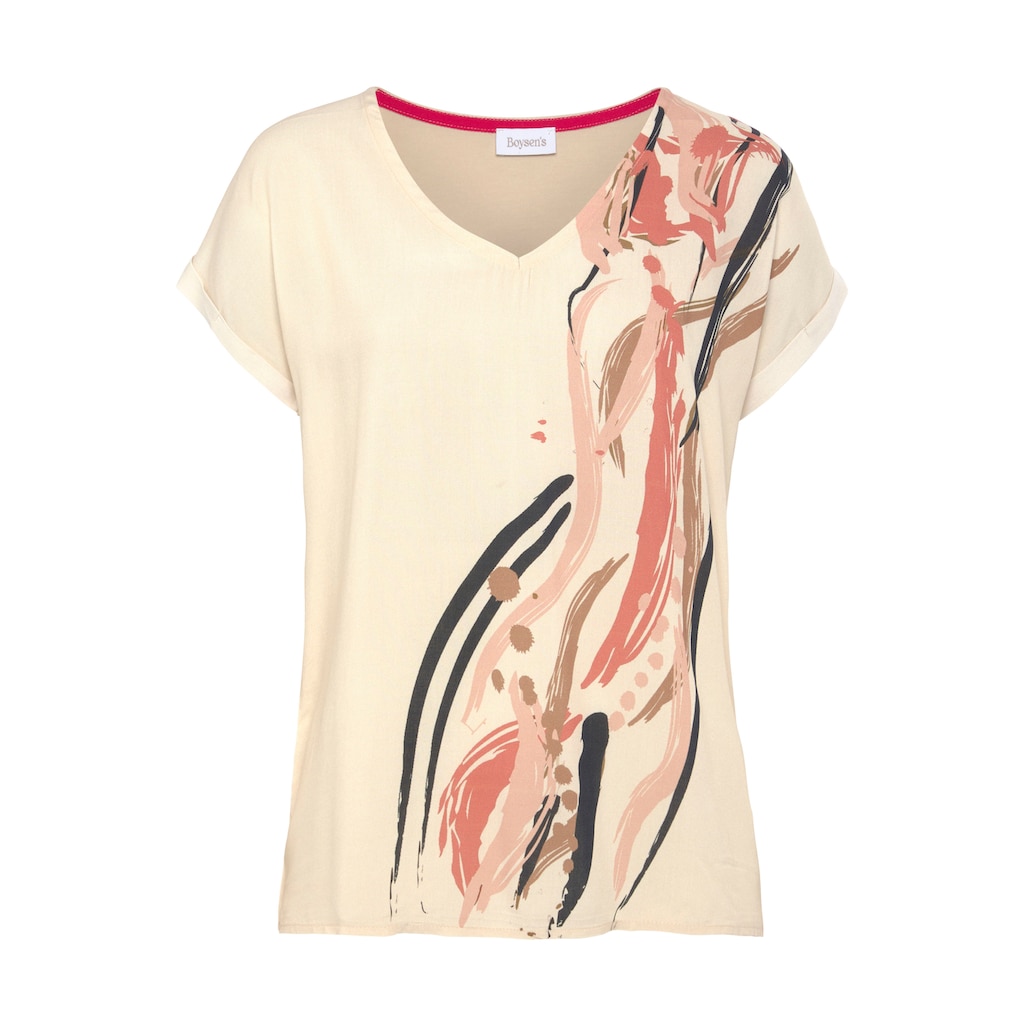 Boysen's Shirtbluse, im modischen Design mit V-Ausschnitt - NEUE KOLLEKTION