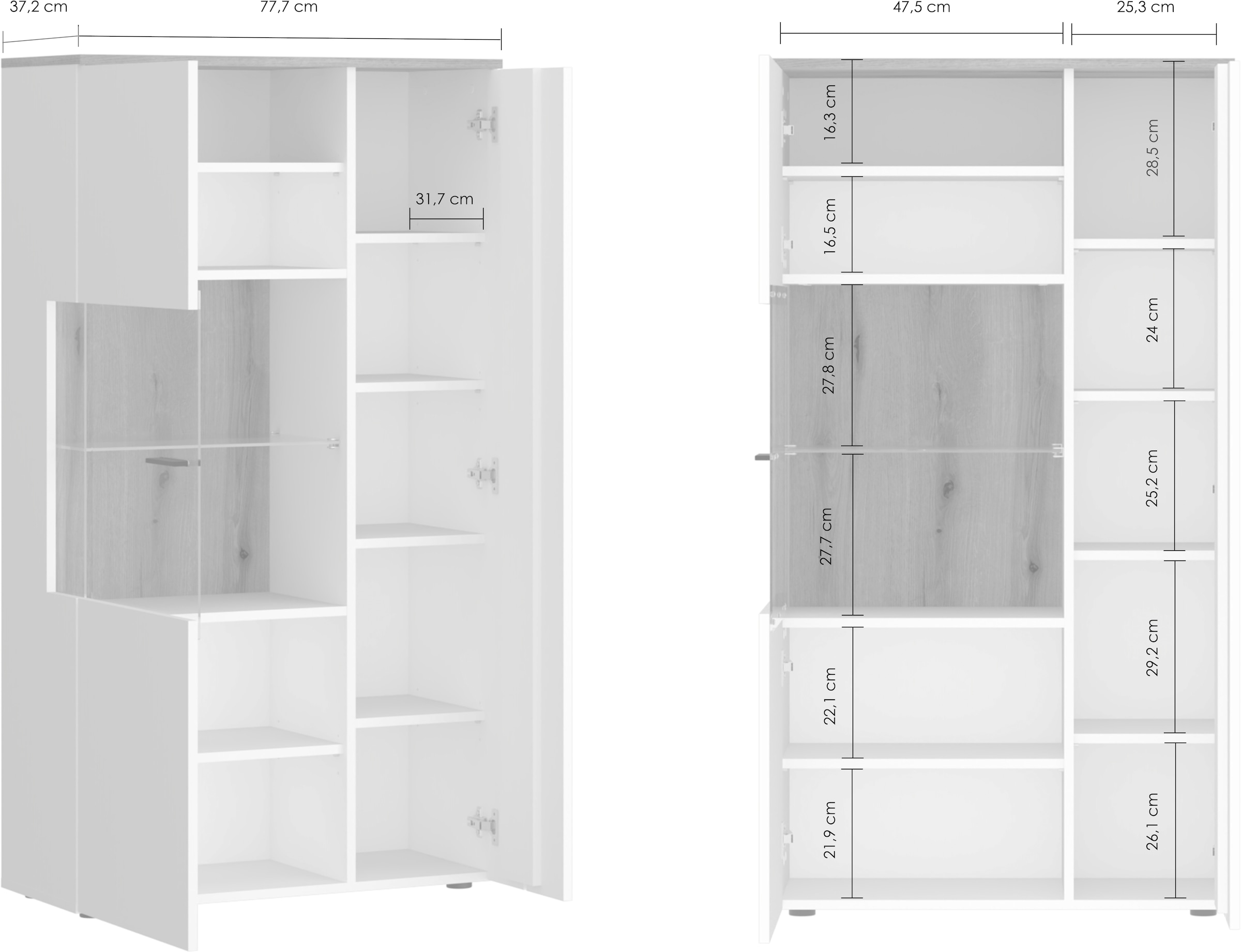 INOSIGN Vitrine »Dalano«, Höhe ca. 144 cm