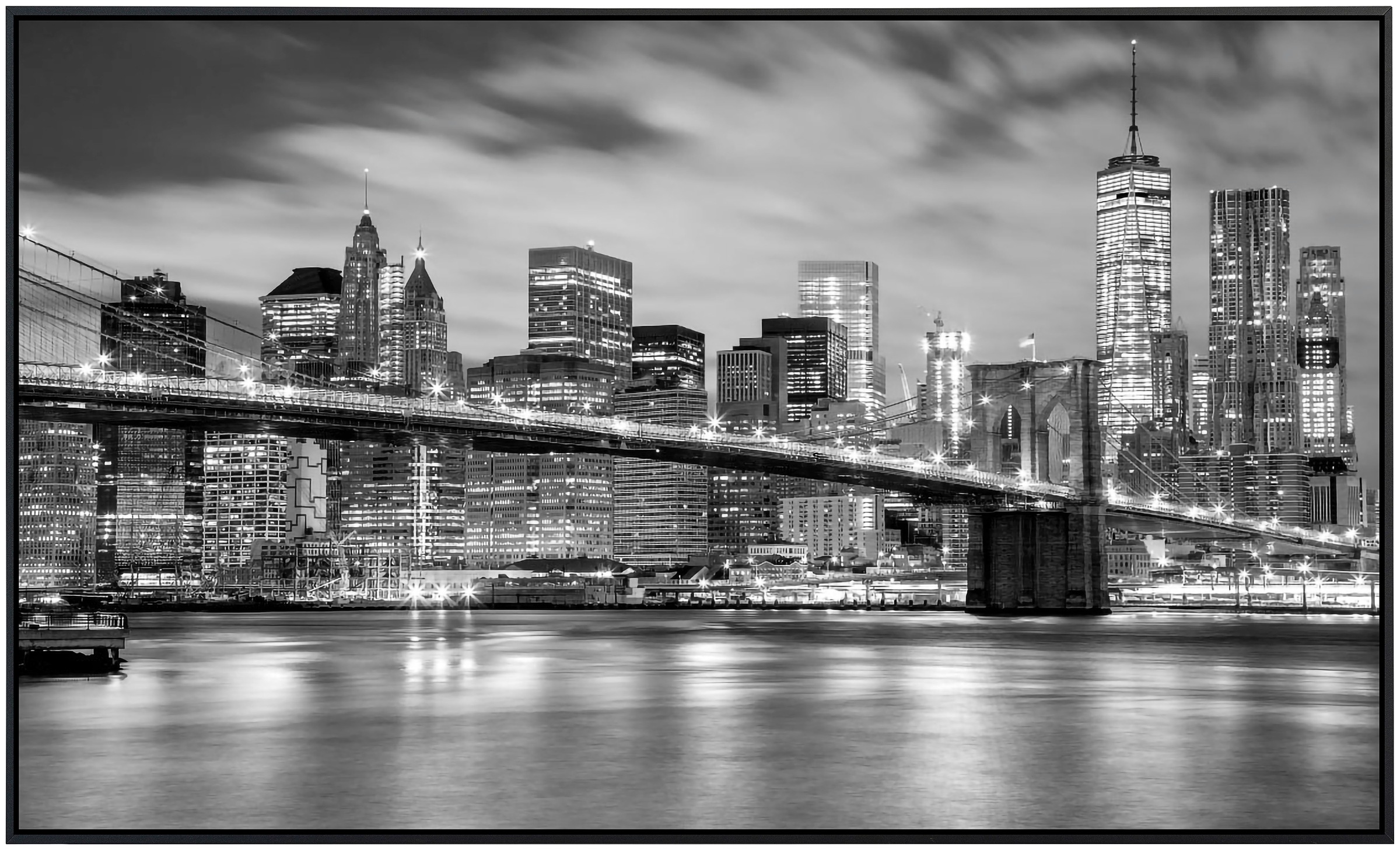 Papermoon Infrarotheizung »Brooklyn Bridge Schwarz & Weiß«, sehr angenehme Strahlungswärme
