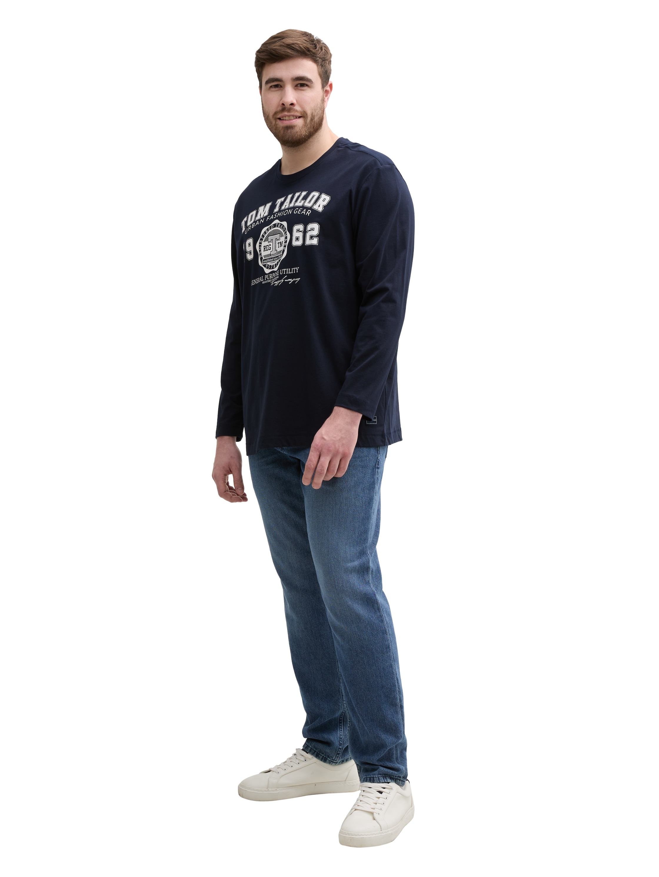 TOM TAILOR PLUS Langarmshirt mit Logo-Stickerei