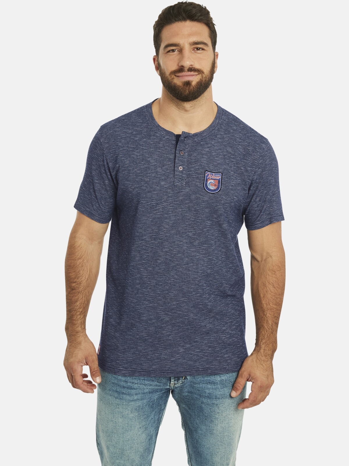 Jan Vanderstorm T-Shirt "T-Shirt BENKT" 1 Stk. aus meliertem Stoff günstig online kaufen