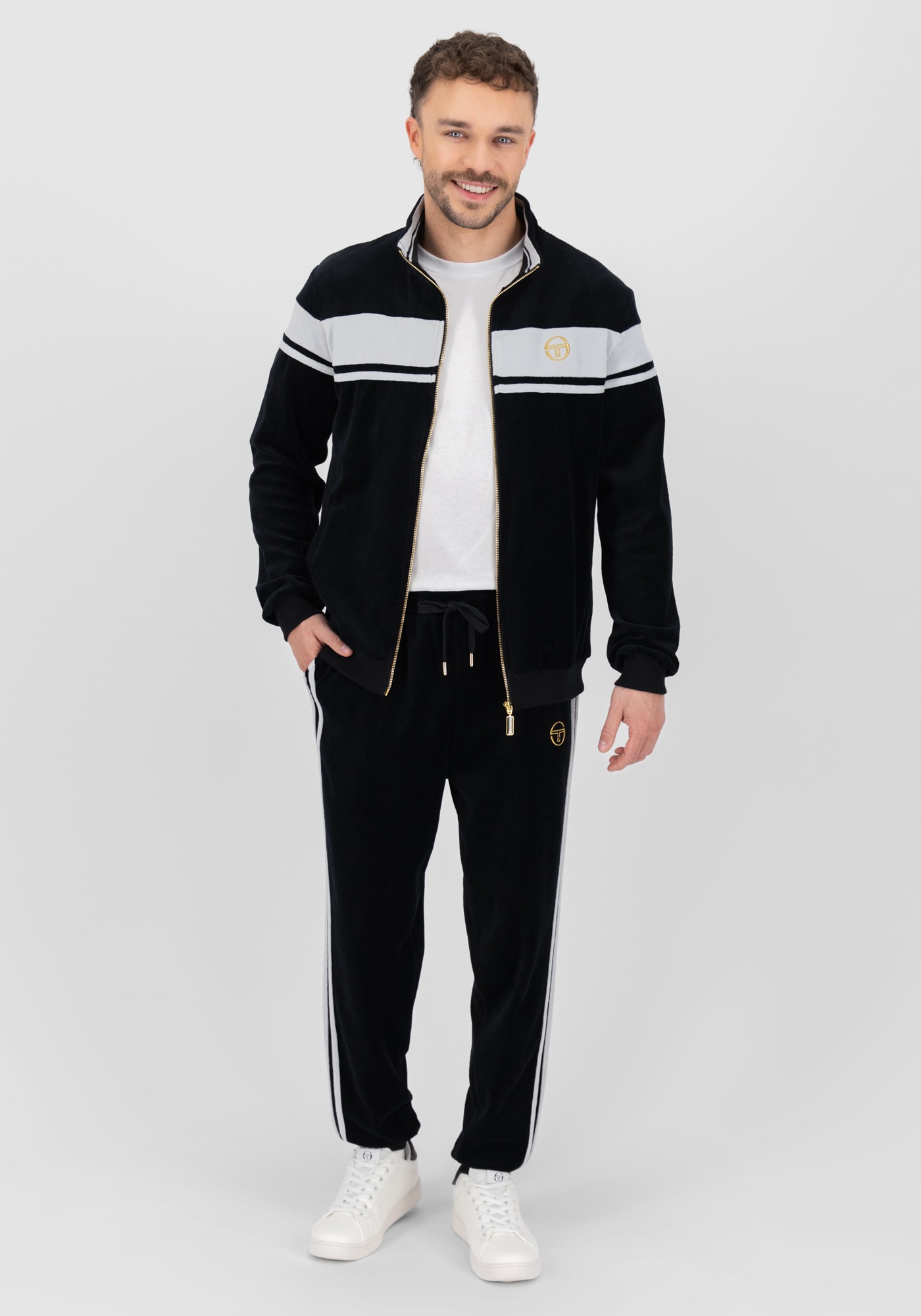 Sergio Tacchini Trainingsanzug »DAMARINDO VELOUR TS Herren«, Trainingsanzug Herren, Tracksuit, Velour, Outdoor, Jogging, Streetwear