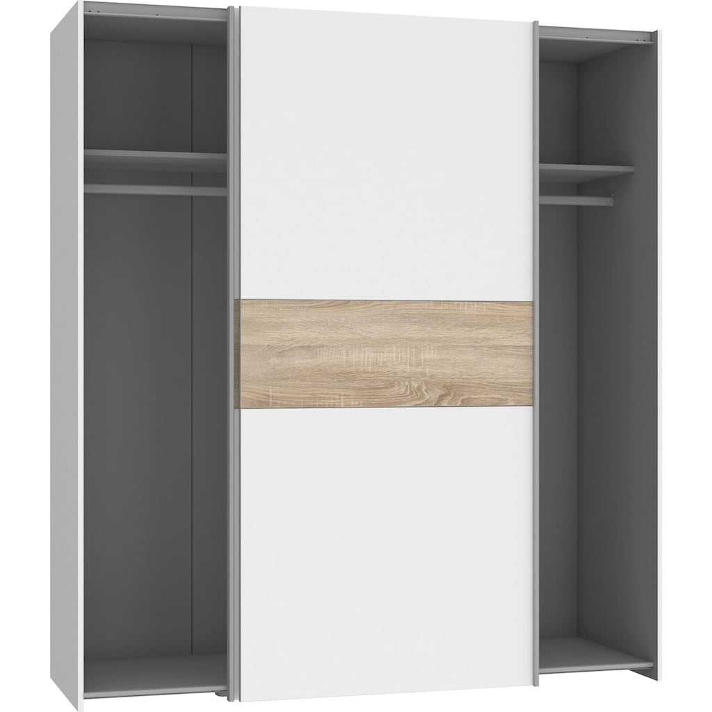 FORTE Schwebetürenschrank »Longline, Made in Europe, 2 Schiebetüren, modernes Design«, melaminbeschichtet