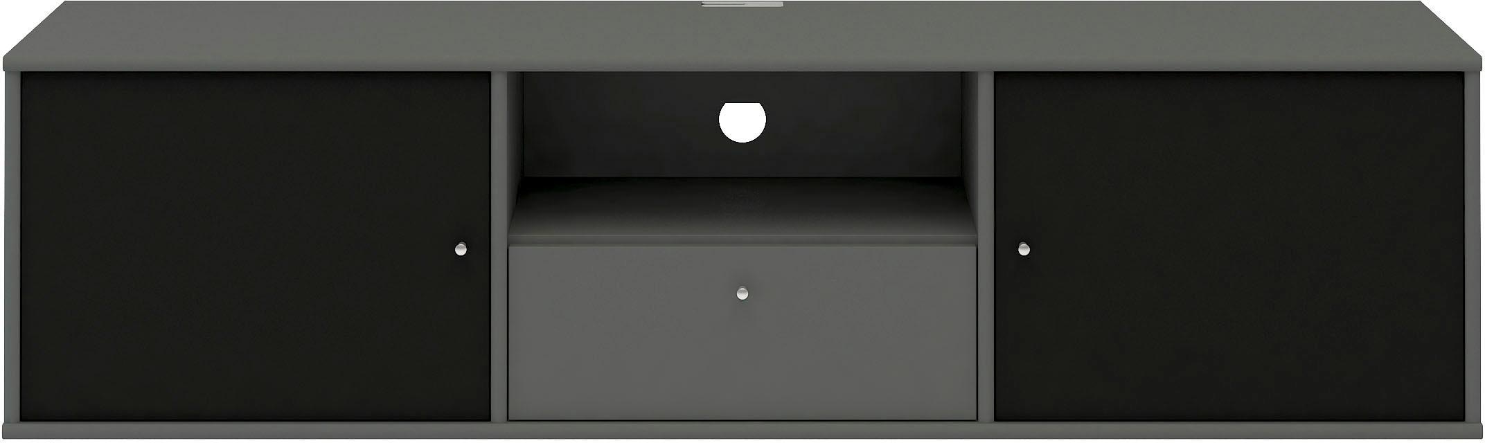 Hammel Furniture "Mistral Fernsehschrank, Medienmöbel, Hängend" mit Türen mit Akustikstoff, Kabeldurchführung, Lowboard, B: 161,5 cm