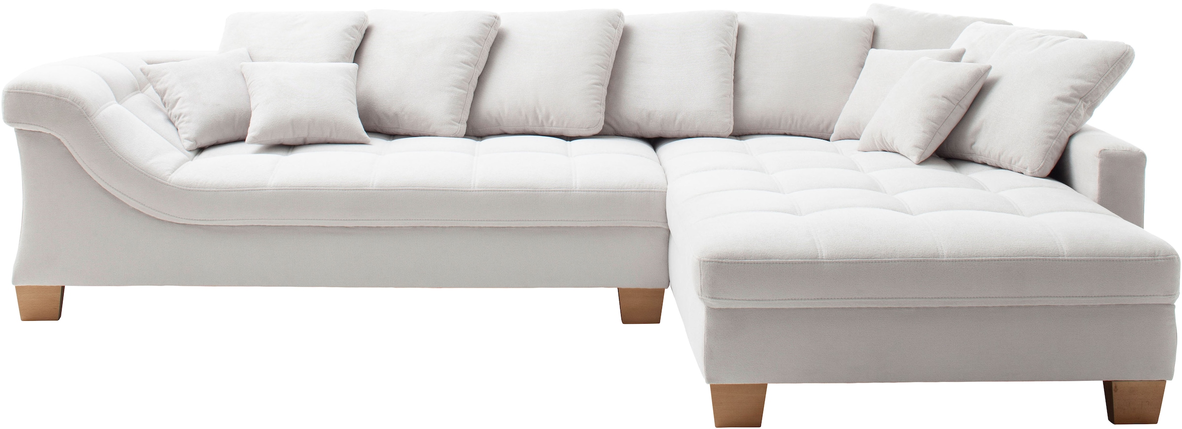 Mr. Couch Ecksofa »Bologna, L-Form, mit Holzfüßen«, wahlweise mit Kaltschaum
