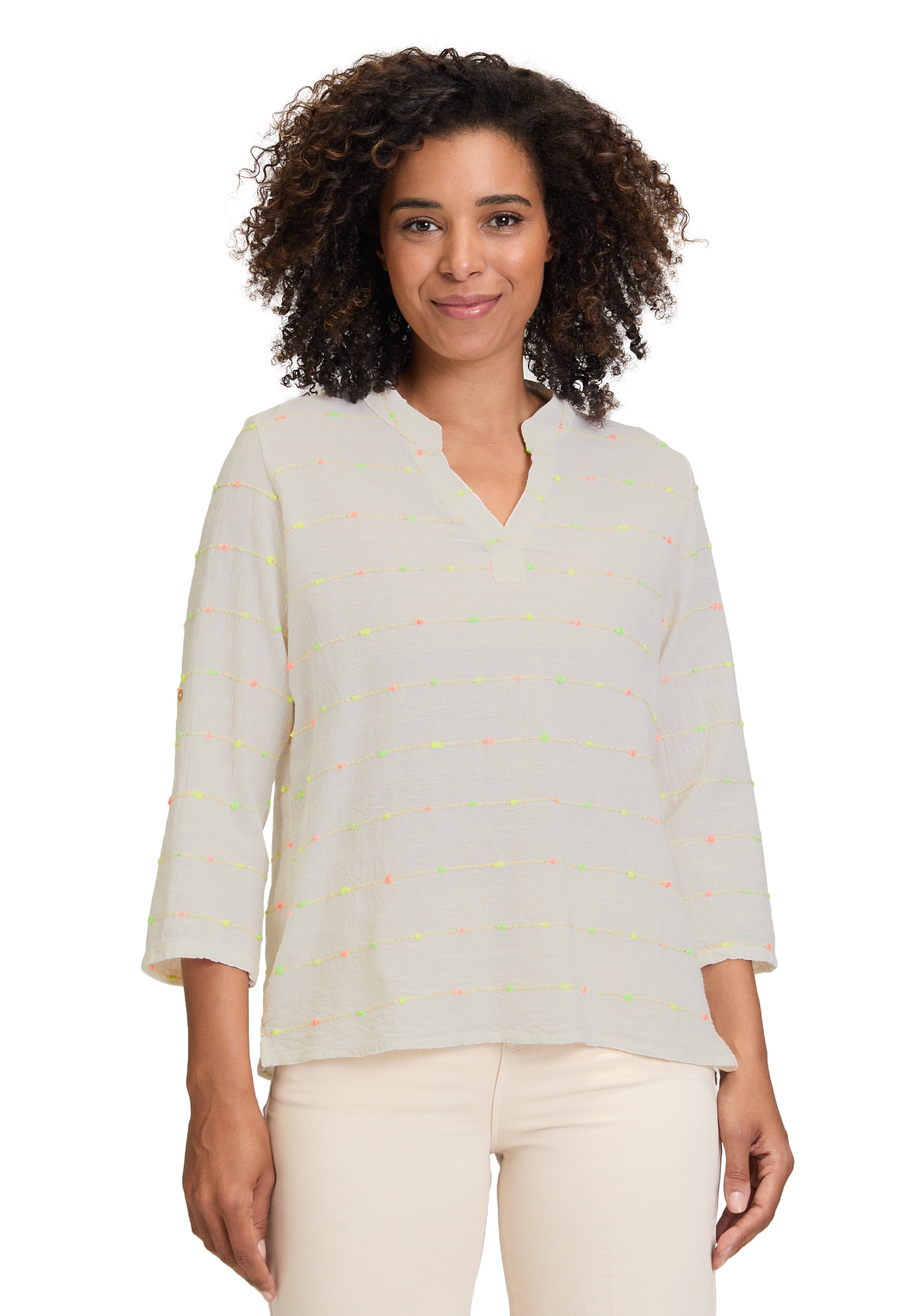 Cartoon Schlupfbluse "Cartoon Casual-Bluse mit Lurexfaden" günstig online kaufen