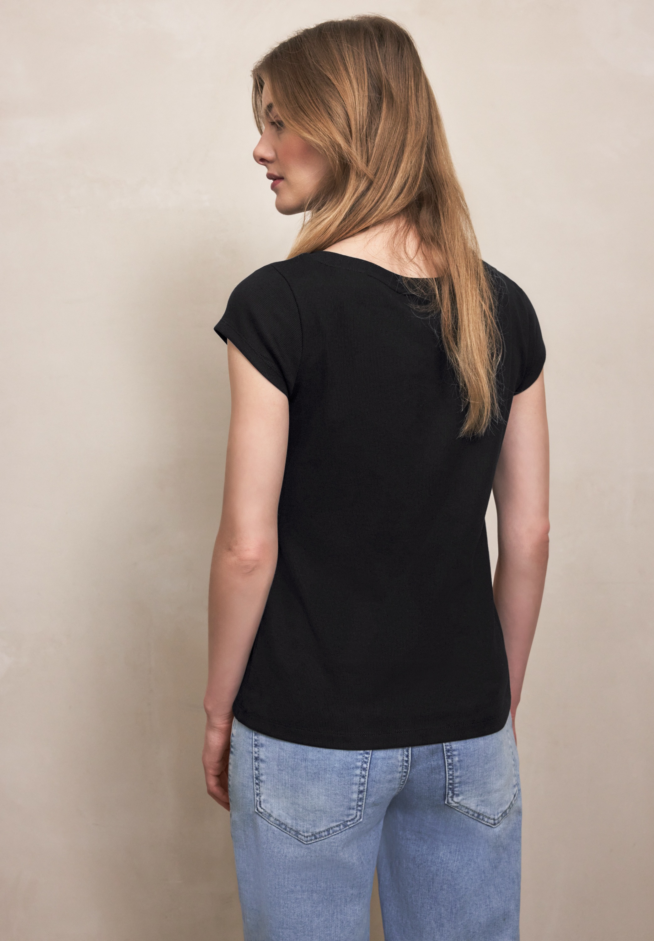 STREET ONE STUDIO T-Shirt aus Baumwolle mit Stretchante