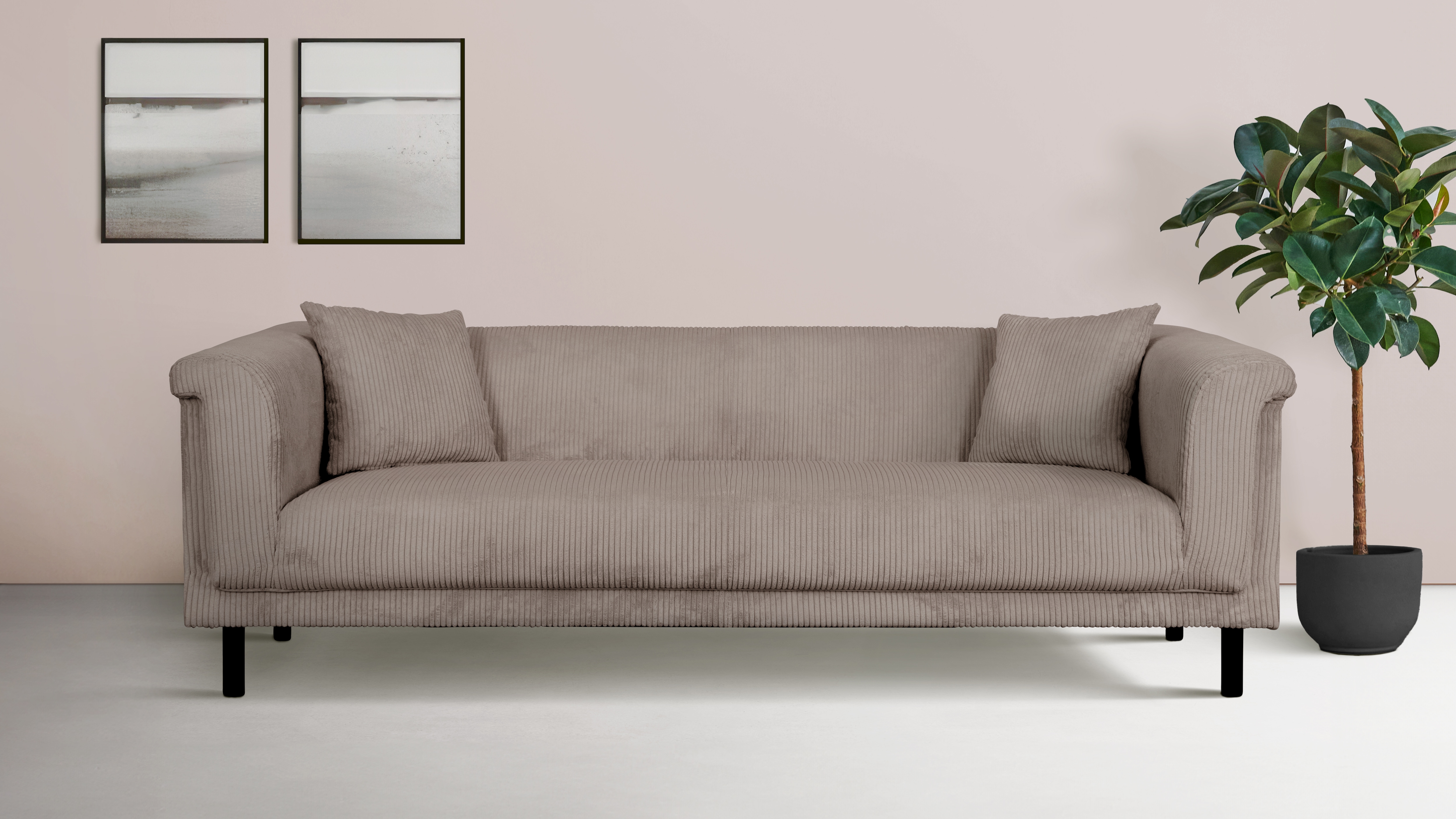 Home affaire 3-Sitzer "AGNIA B/T/H: 210/85/71 cm" incl. Zierkissen, auch in Cord und Bouclé