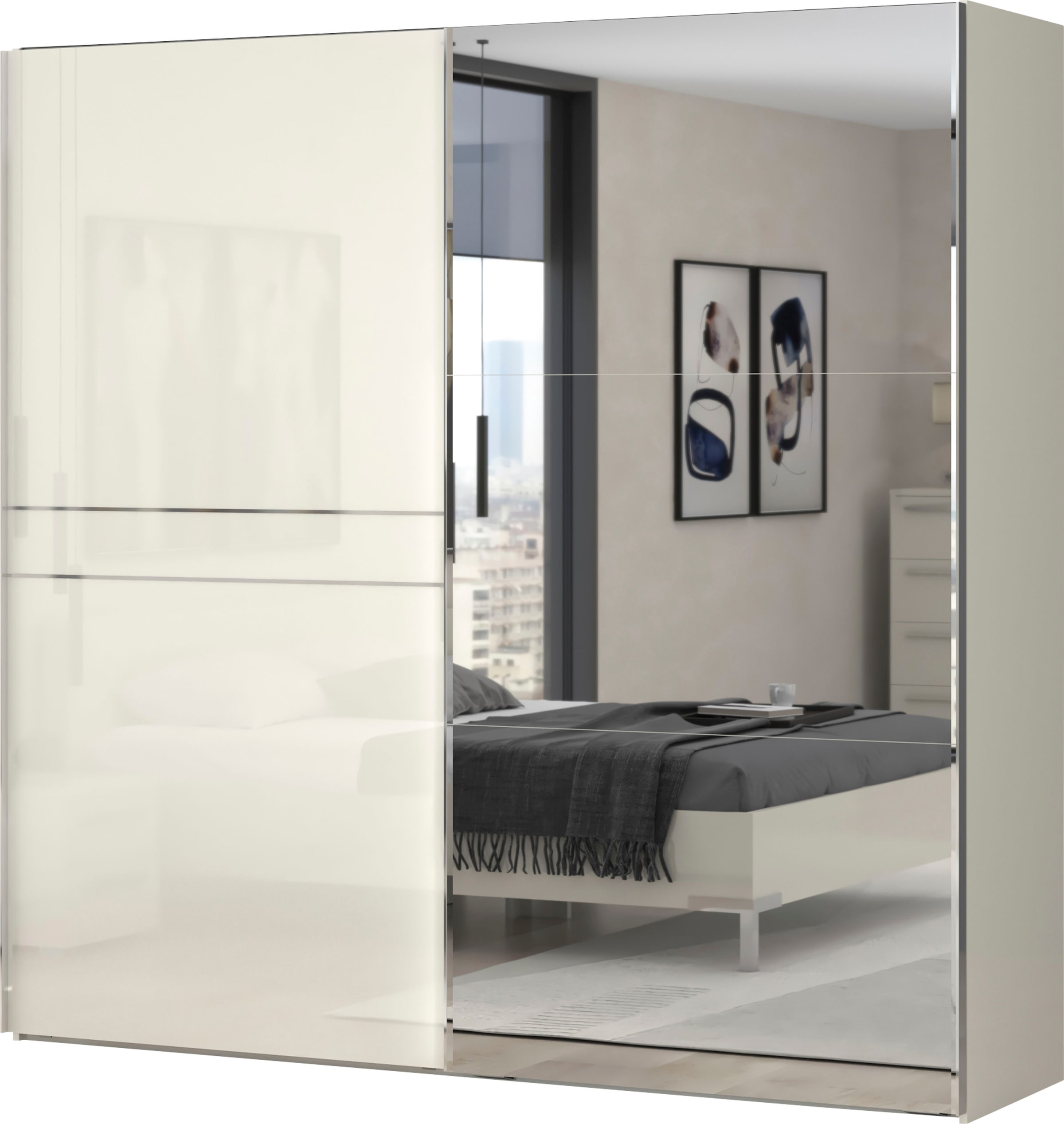 Places of Style Schwebetürenschrank "Piano, mit Einlegeböden, Kleiderstange günstig online kaufen