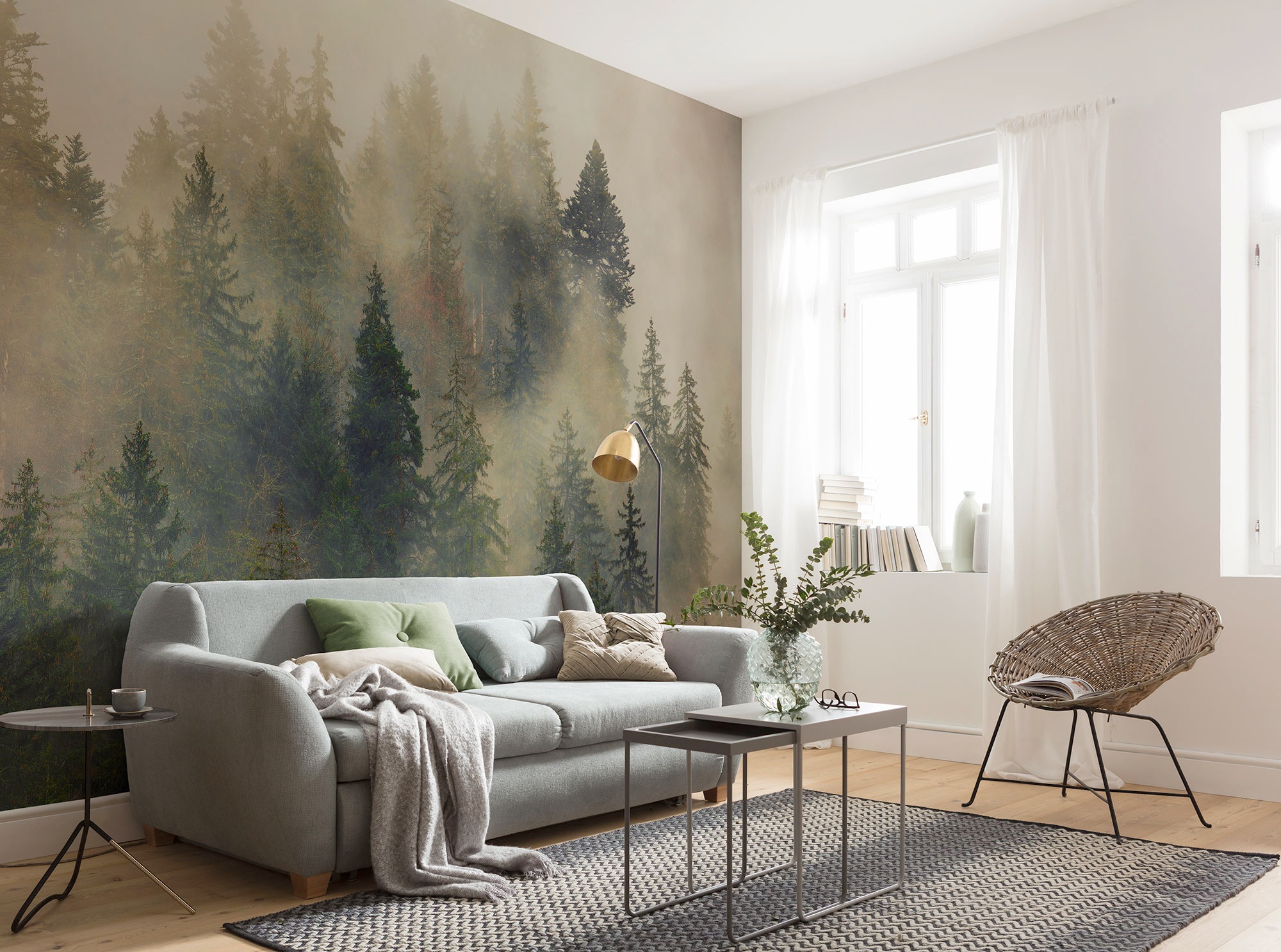 Komar Fototapete "Vlies Fototapete - Mystical Firs - Größe 400 x 250 cm" Motiv bedruckt glatt