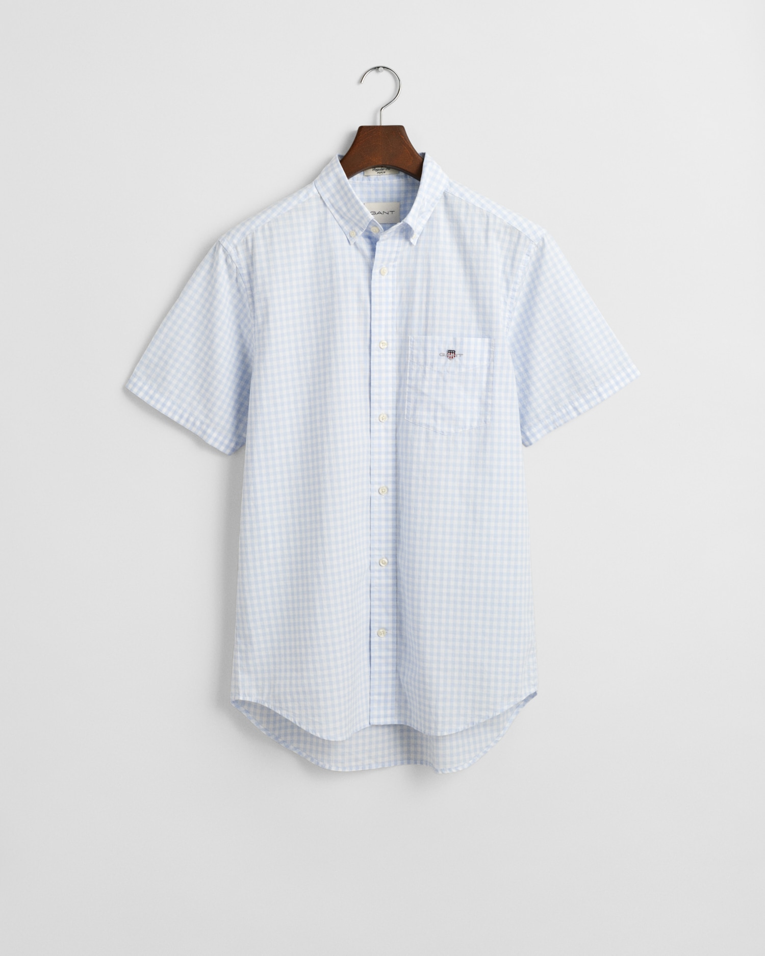 Gant Kurzarmhemd »Regular Fit Gingham Popeline Hemd strapazierfähig pflegeleicht kariert«, mit einer kleinen Logostickerei auf der Brusttasche