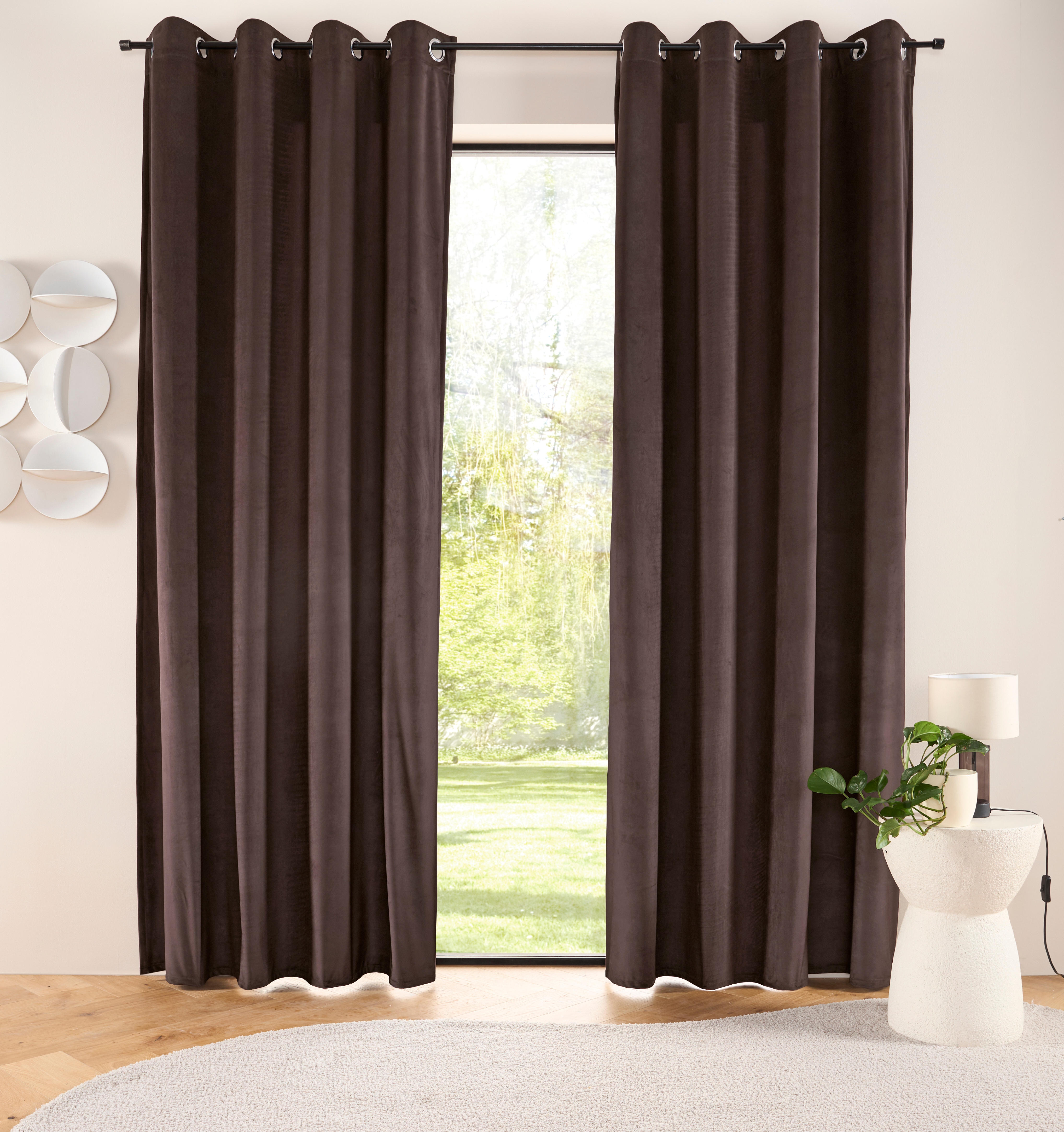 LeGer Home by Lena Gercke Gardine "LADINA" Ösen 1 Stk. tlg. blickdichter Vorhang, Samt Vorhang - Premium