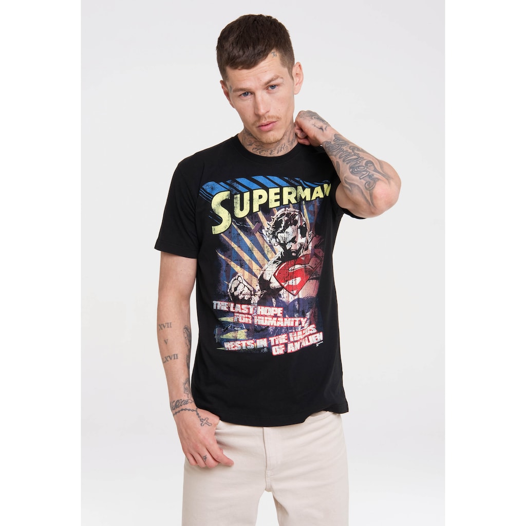 LOGOSHIRT T-Shirt »Superman The Last Hope« im coolen Retro-Look