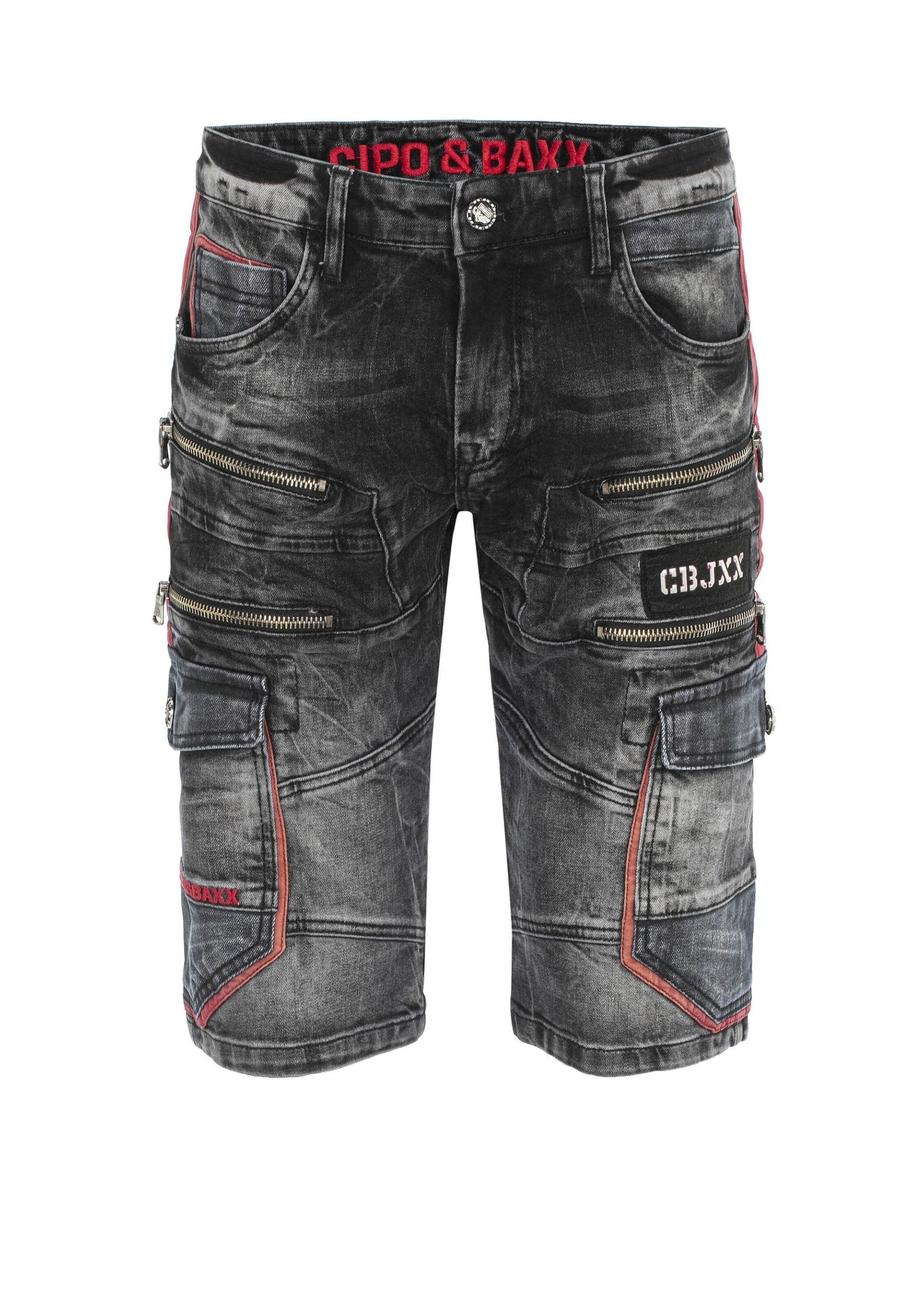 Cipo & Baxx Jogg Pants »Bermuda & Short«, mit Reißverschluss-Verzierungen, CK224
