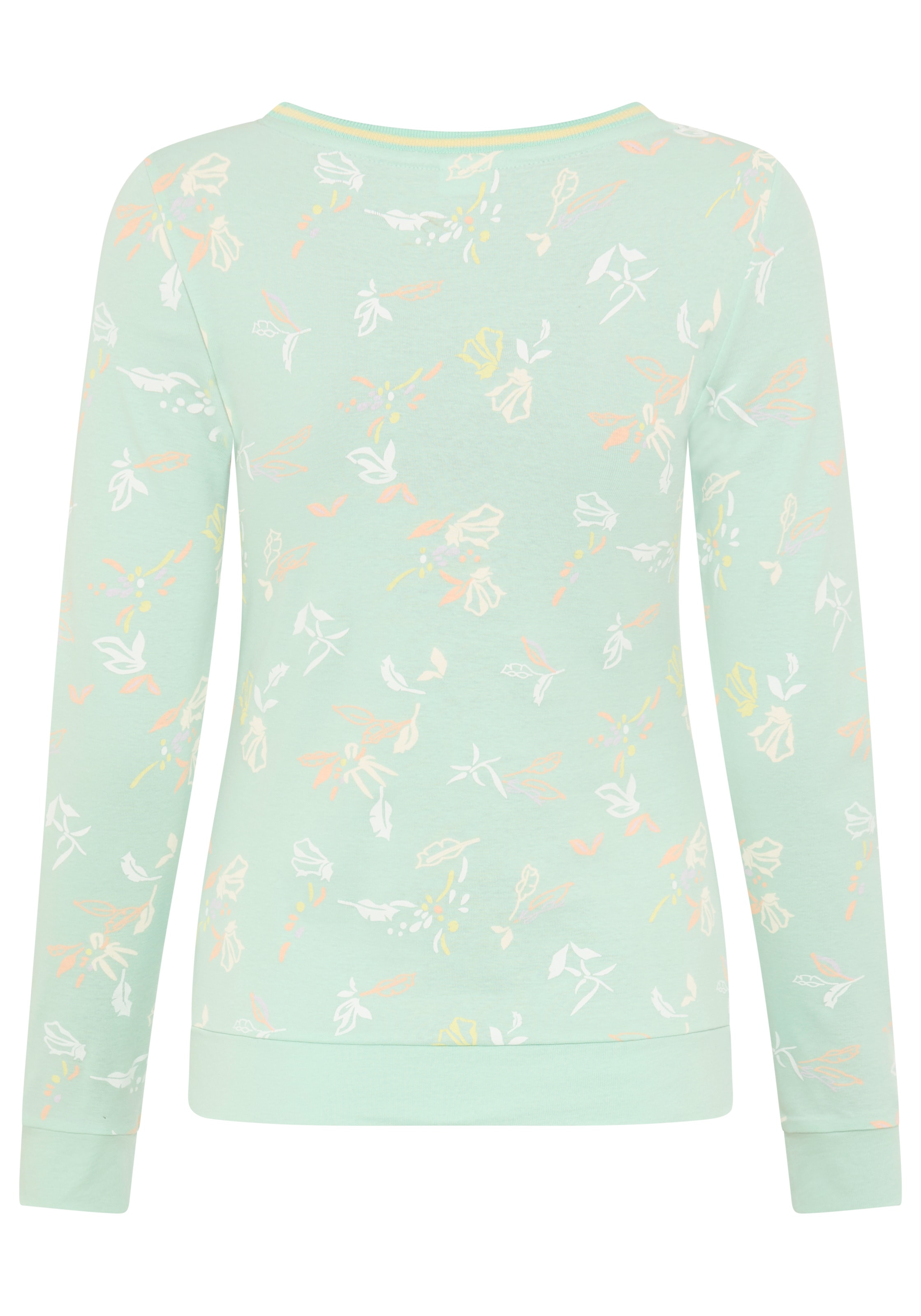KangaROOS Langarmshirt mit Allover-Print und Kontrastdetails