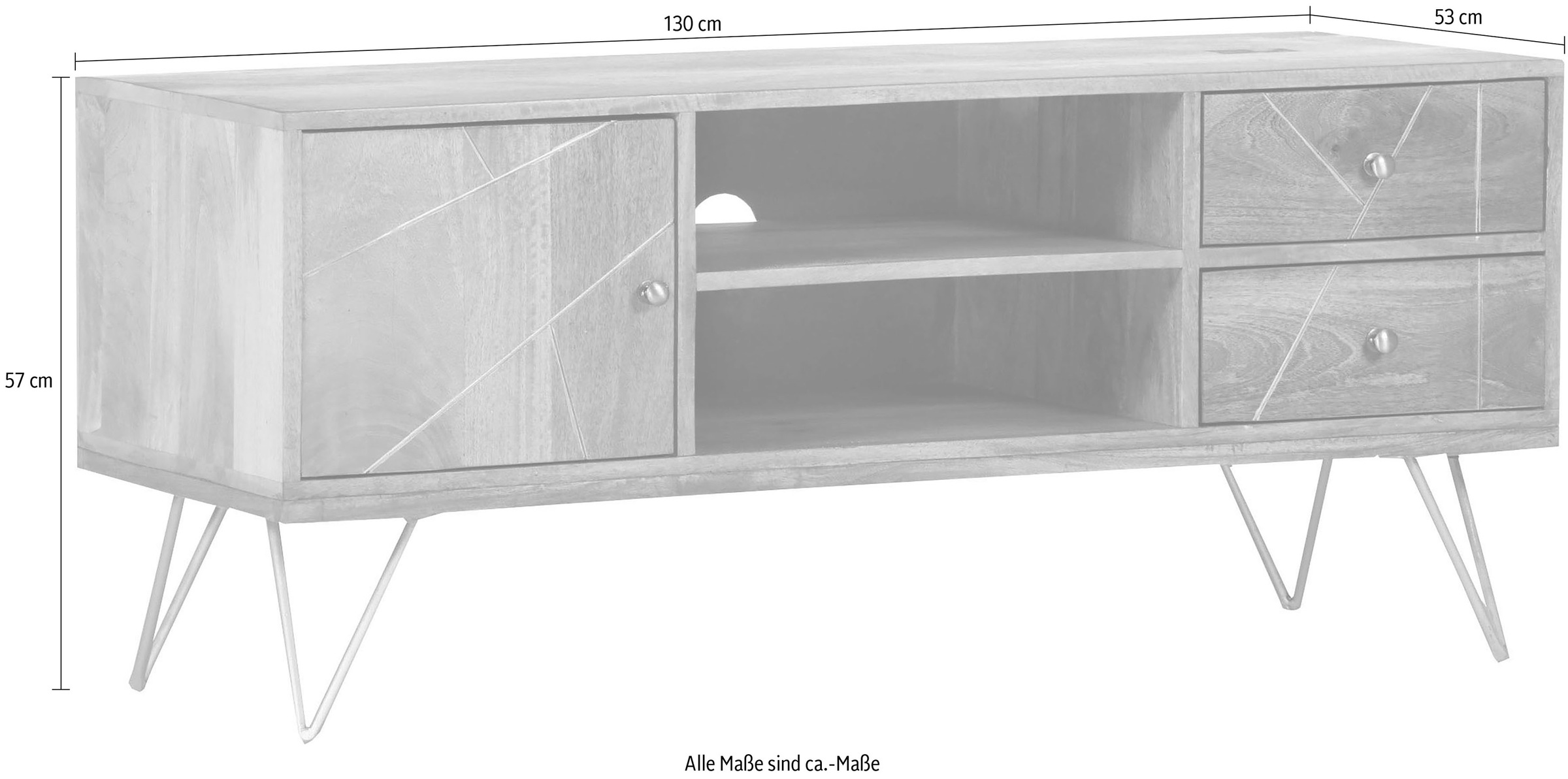 Gutmann Factory Lowboard "Scan", Kommode mit modernen Haarnadel Beinen, Bre günstig online kaufen