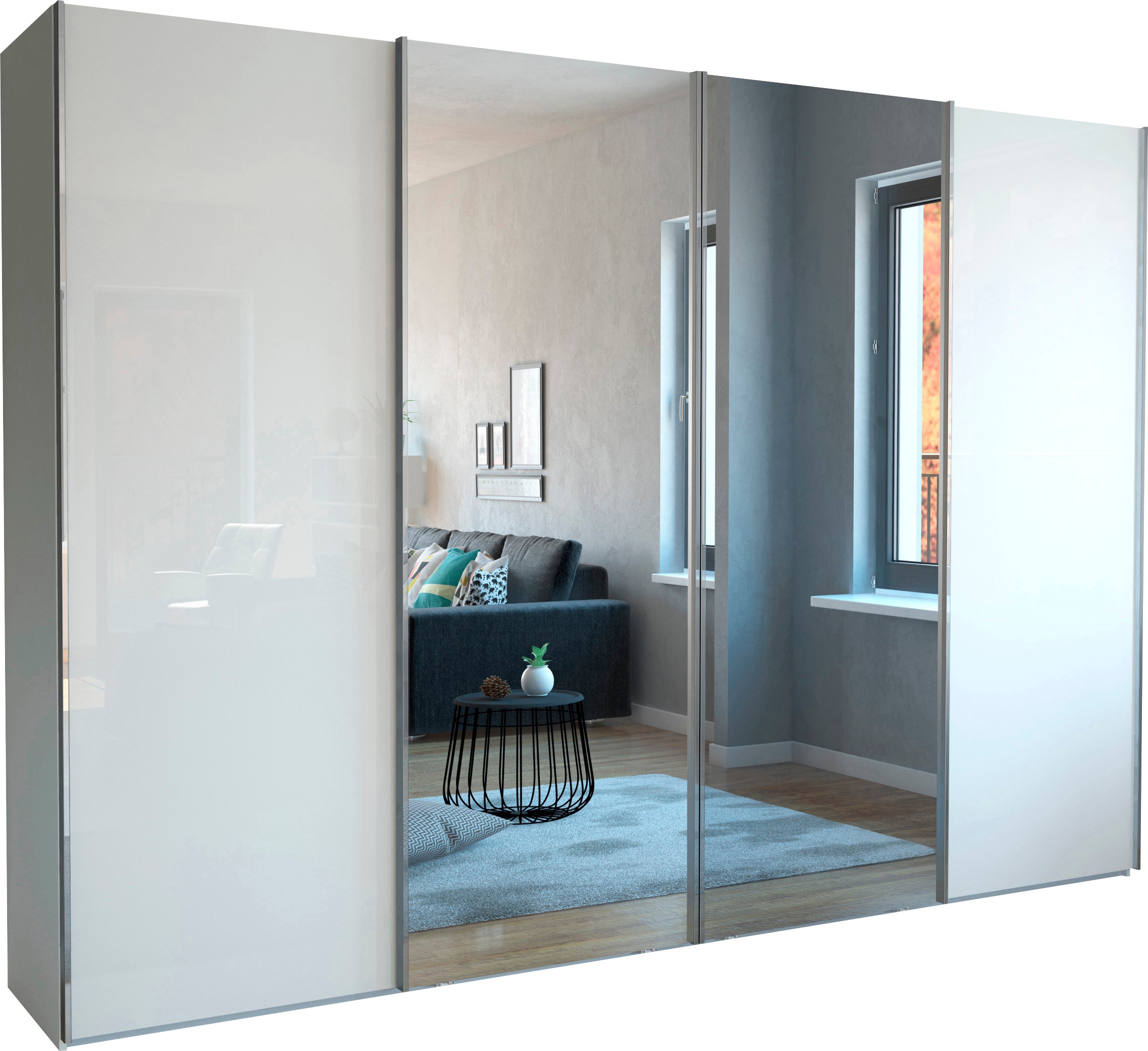 WIEMANN Schwebetürenschrank »Monaco«, hochwertige Glas- und Spiegelfront