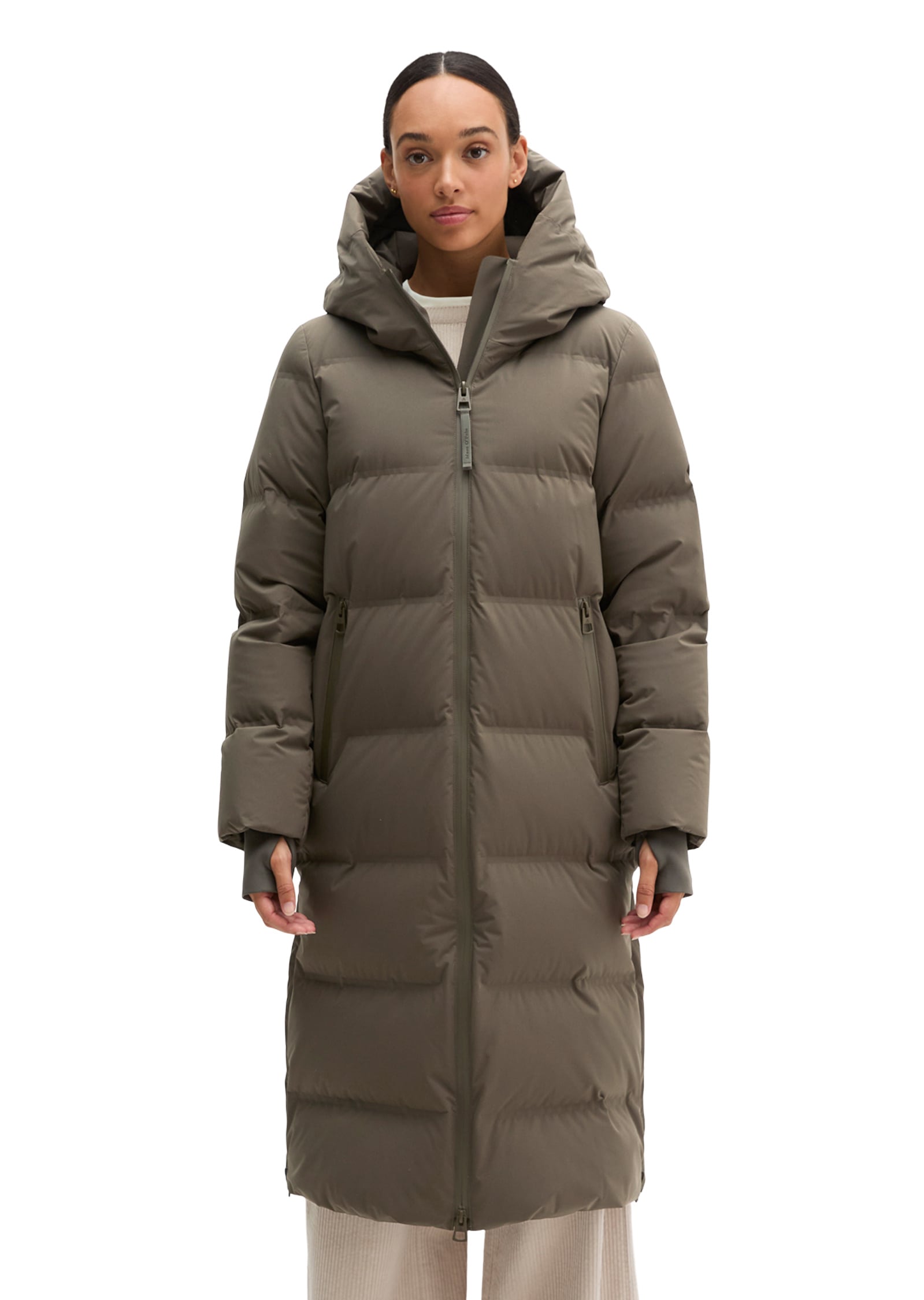 MARC O'POLO Damen Daunenmantel "aus wasserdichtem 2-Layer-Performance-Fabric", braun, Gr. 36, unifarben, Obermaterial: 100% Polyester. Füllung: 80%