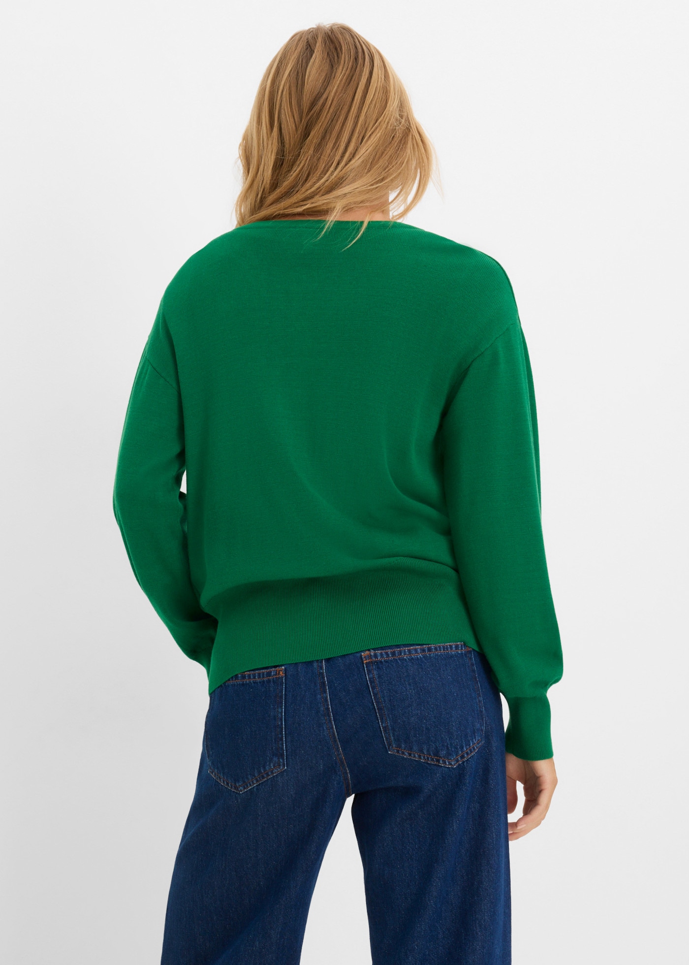 bonprix Strickjacke Feinstrickjacke, mit Knopfleiste, lässig geschnitten, Langarm