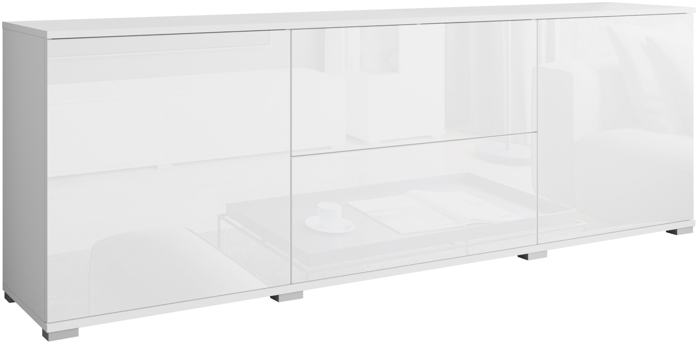 INOSIGN Lowboard »Kenia«, (1 St.), Der moderne TV-Schrank, mit 2 Türen und 2 Schubladen, Breite 180 cm