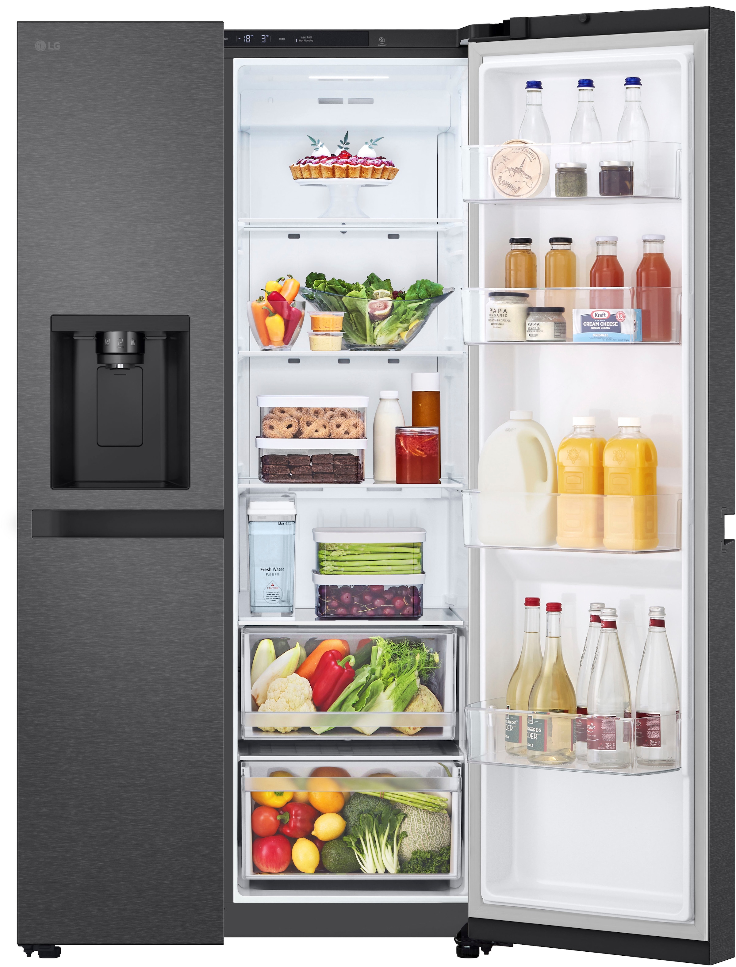 LG Side-by-Side »GSLC41EPPE« 179 cm hoch 91,3 cm breit Total No Frost, LINEARCooling, Multi-Airflow, Integrierter Wassertank