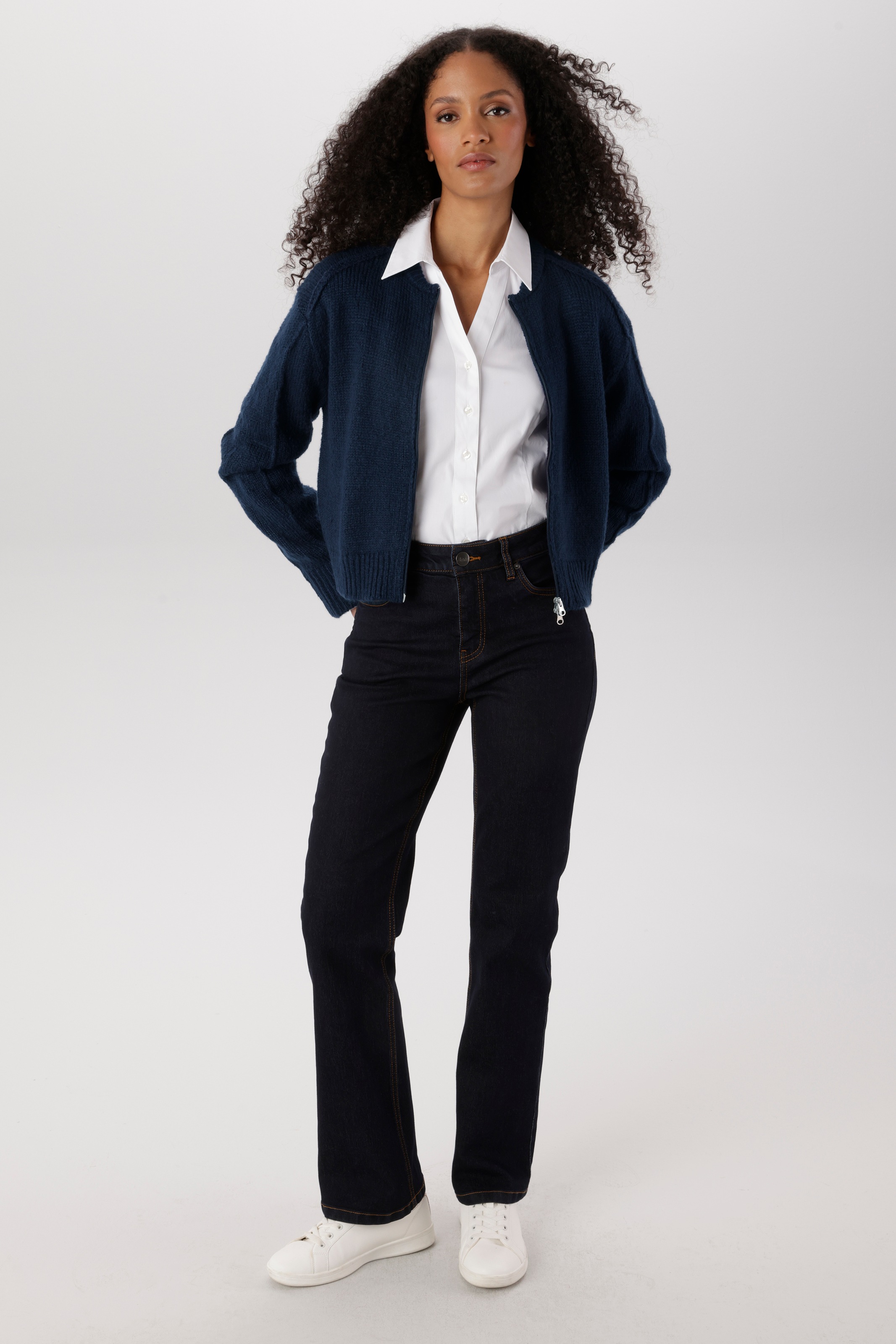 Aniston SELECTED Strickjacke Blousonform und Zwei-Wege-Reißverschluß NEUE KOLLEKTION