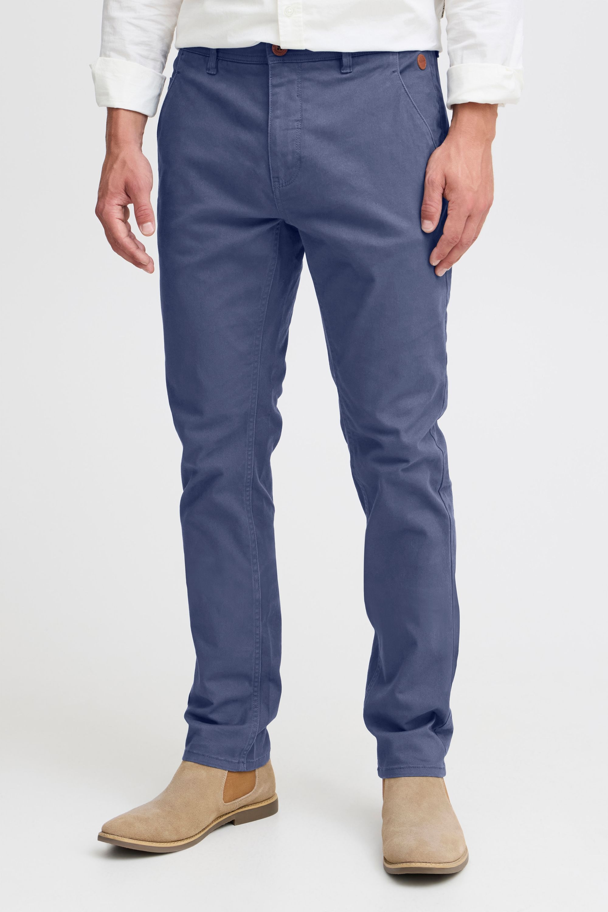 Blend Chinohose "BHKainz" Stoffhose mit Gürtelschlaufen und Leder-Details - günstig online kaufen