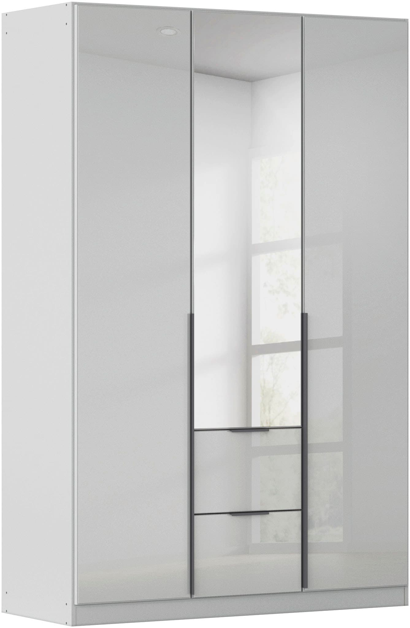 OTTO home Drehtürenschrank "Kleiderschrank Kleiderschränke Schrank Garderobe AGORDO mit Glasfront" in zwei Griff-Farben, Breiten 91-360 cm, mit Außenschubkästen, in 7 Breiten und 2 Höhen MADE IN GERMANY