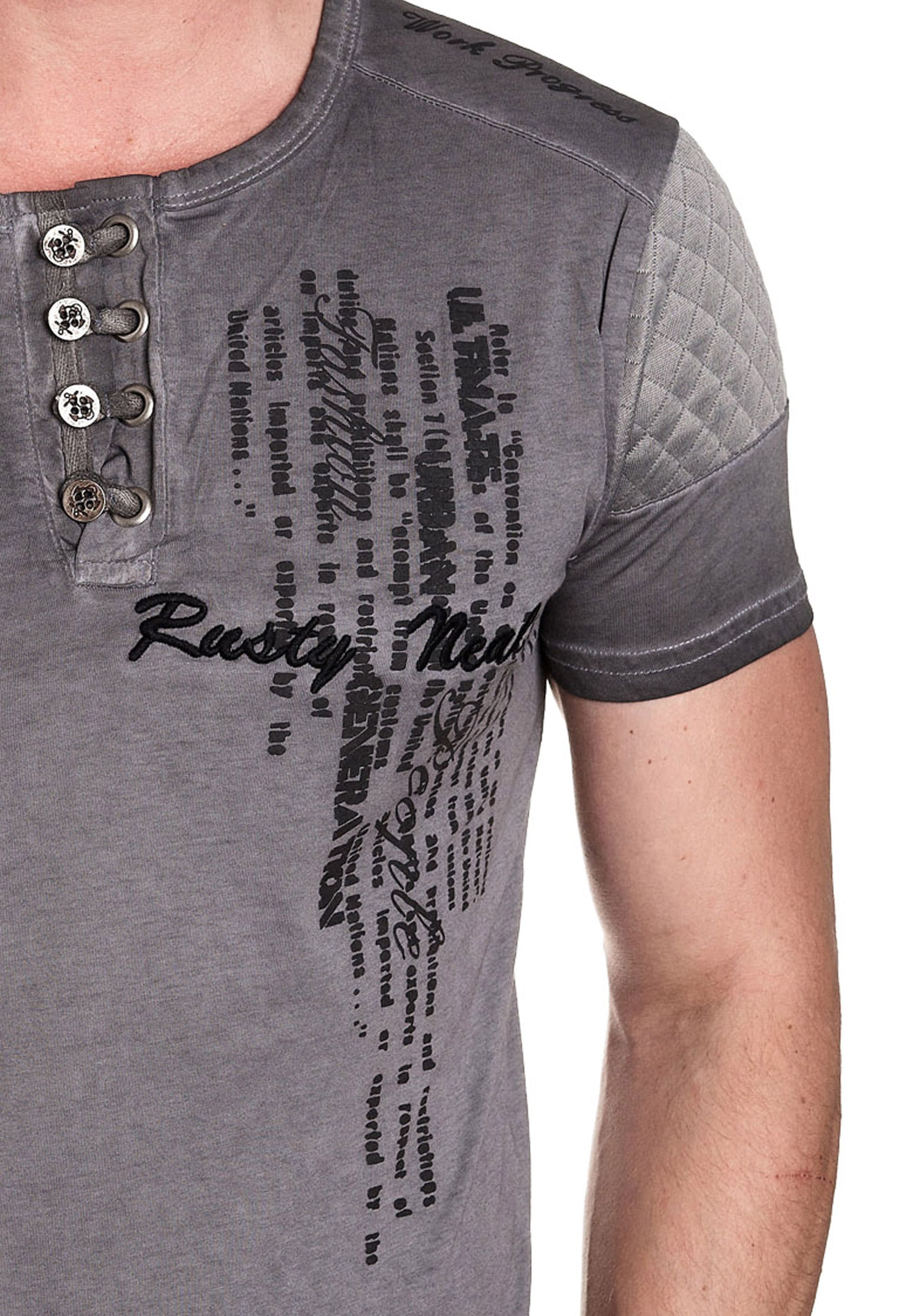 Black Friday Rusty Neal T-Shirt, mit schicker Knopfleiste | BAUR