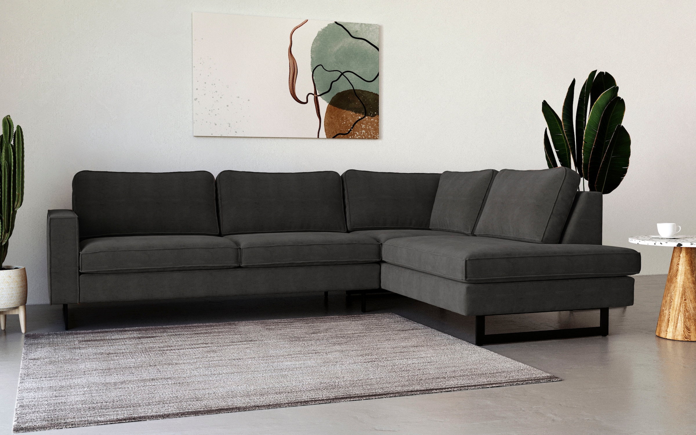 Places of Style Ecksofa "Pinto, 290 cm, Ottomane links / rechts", Cord, Fei günstig online kaufen