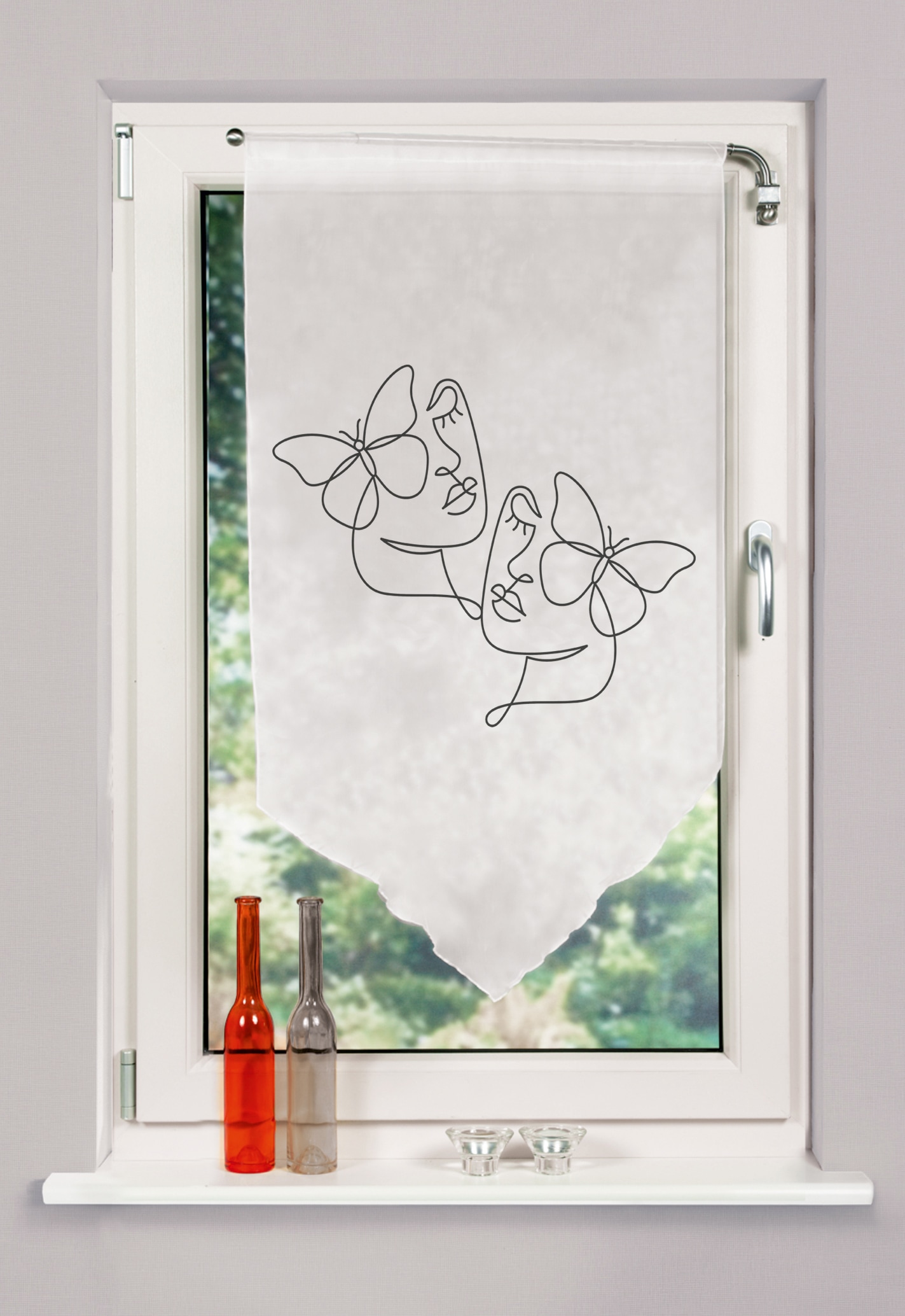 HOME WOHNIDEEN Scheibengardine "SYLIA" Stangendurchzug 1 Stk. tlg. DIGITALB günstig online kaufen