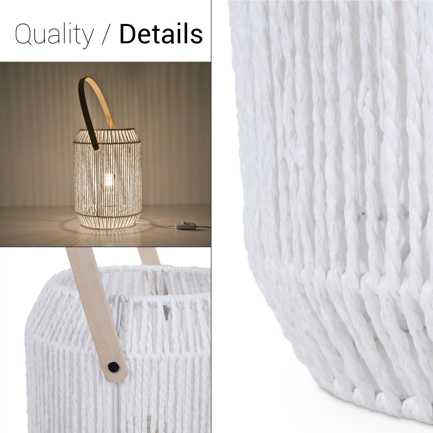 Paco Home Tischleuchte »NANDO« E27 Tischlampe Schreibtischlampe Beistelltisch Lampenschirm Boho Korb E27