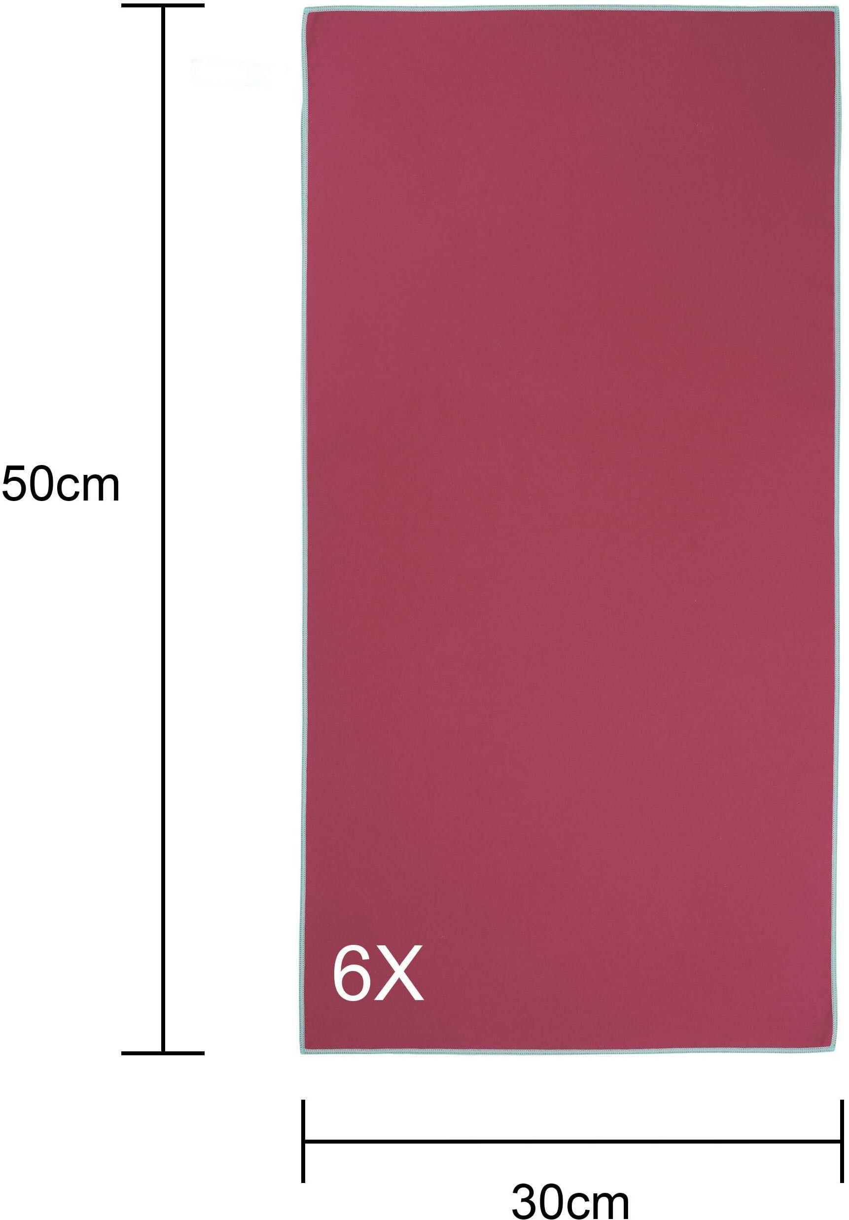 OTTO home Handtücher »Leoa, diverse Größen, Sporthandtuch, Reisehandtuch, Strandtuch« sehr leicht, kompakt, schnelltrocknend, Mikrofaser mit Kontrastnaht