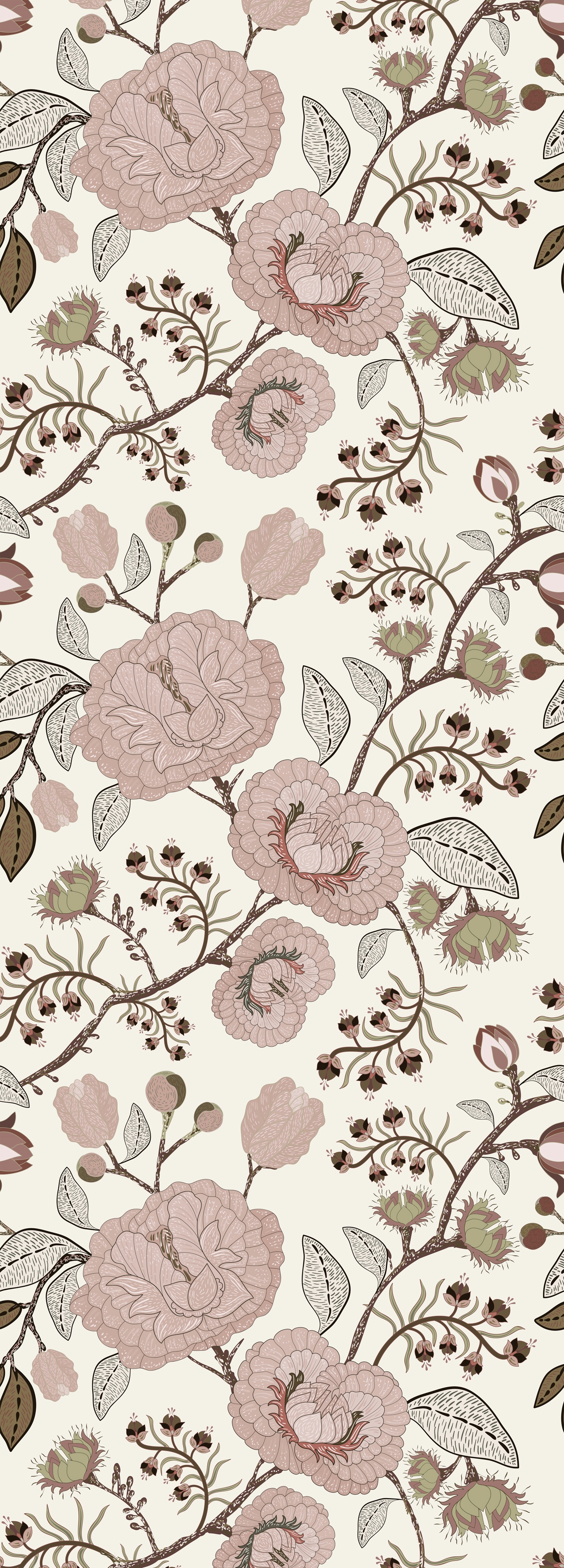 queence Vinyltapete "Ilona" Motiv bedruckt botanisch floral gemustert natürlich glatt 90x250cm, selbstklebend, kinderleichte Anbringung, Sticker
