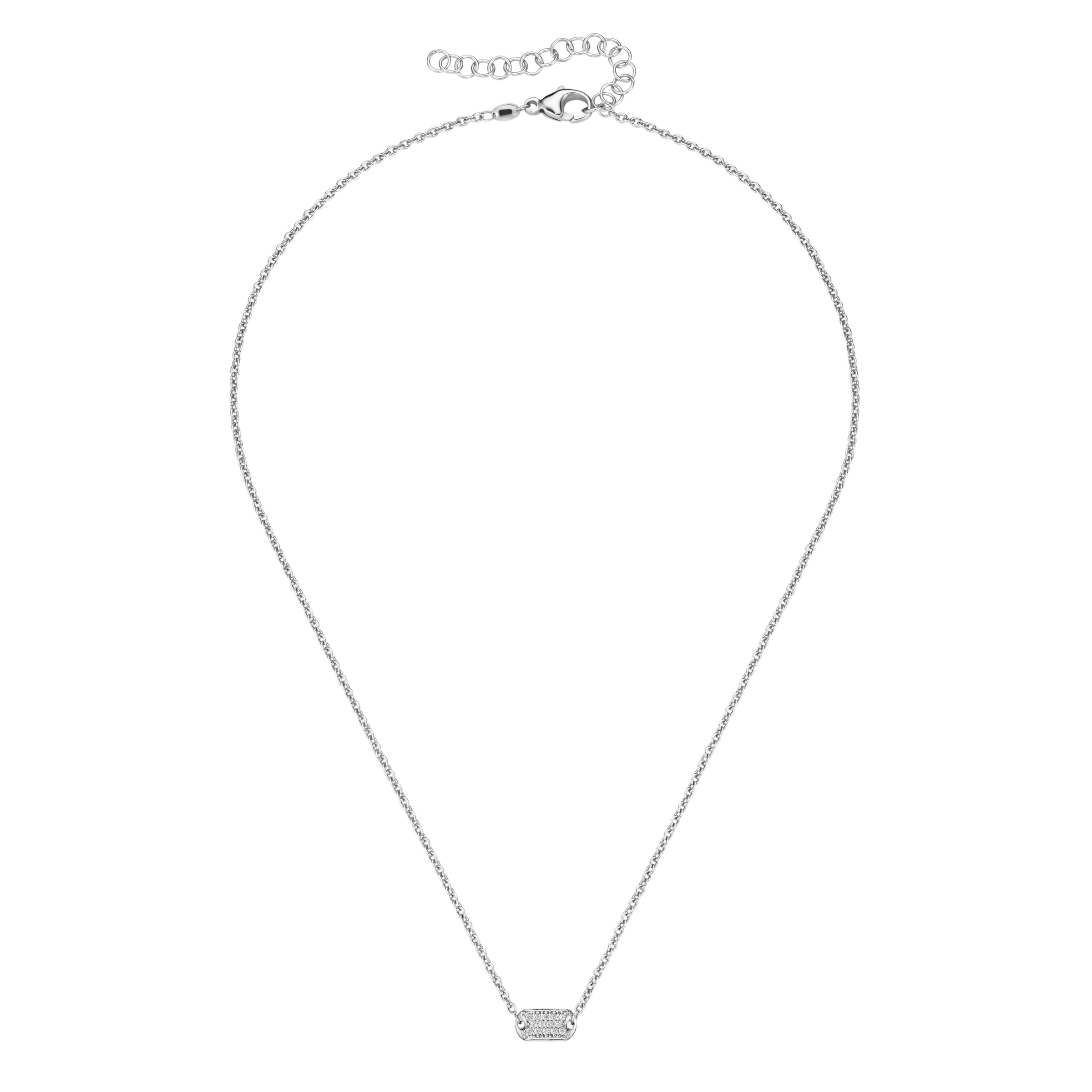 Smart Jewel Collier »Mittelteil rechteckig mit Zirkonia, Silber 925«