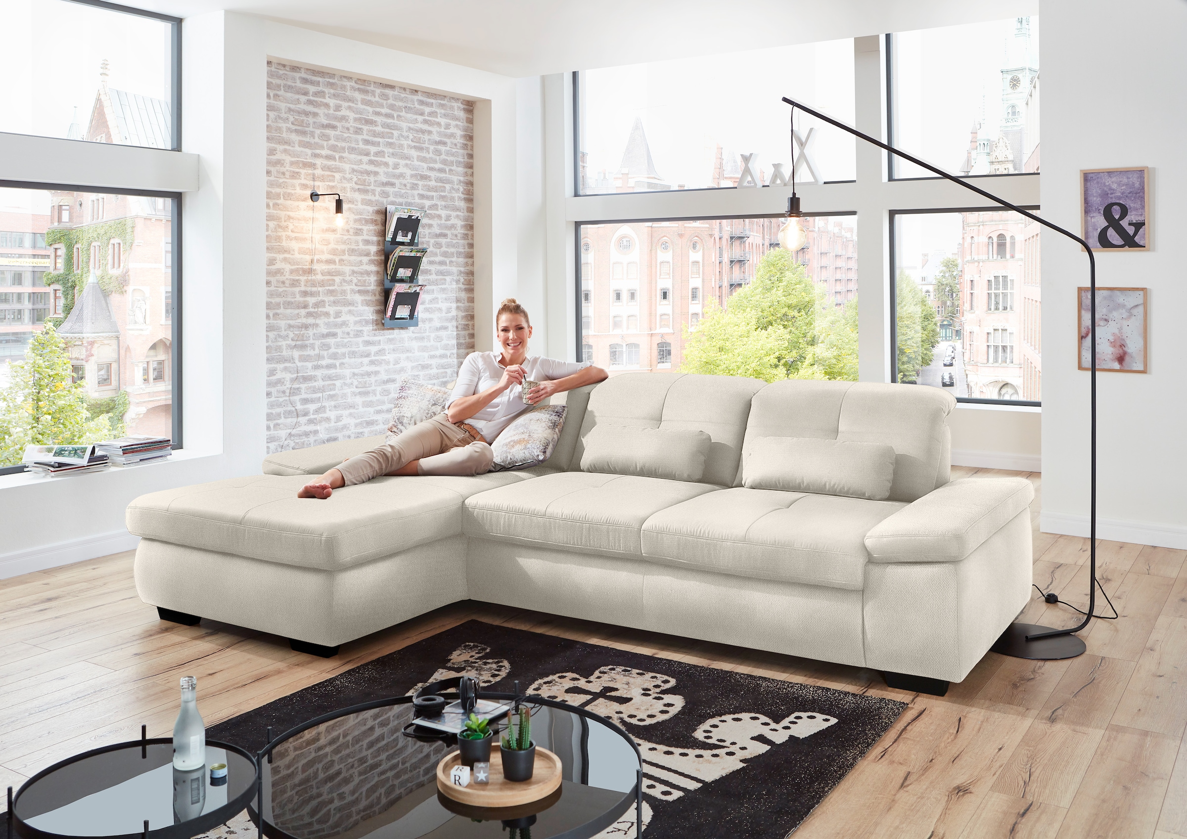 Die PlanBar Ecksofa "MP-IN16012 L-Form, mit Kaltschum-Polsterung", inkl. Si günstig online kaufen