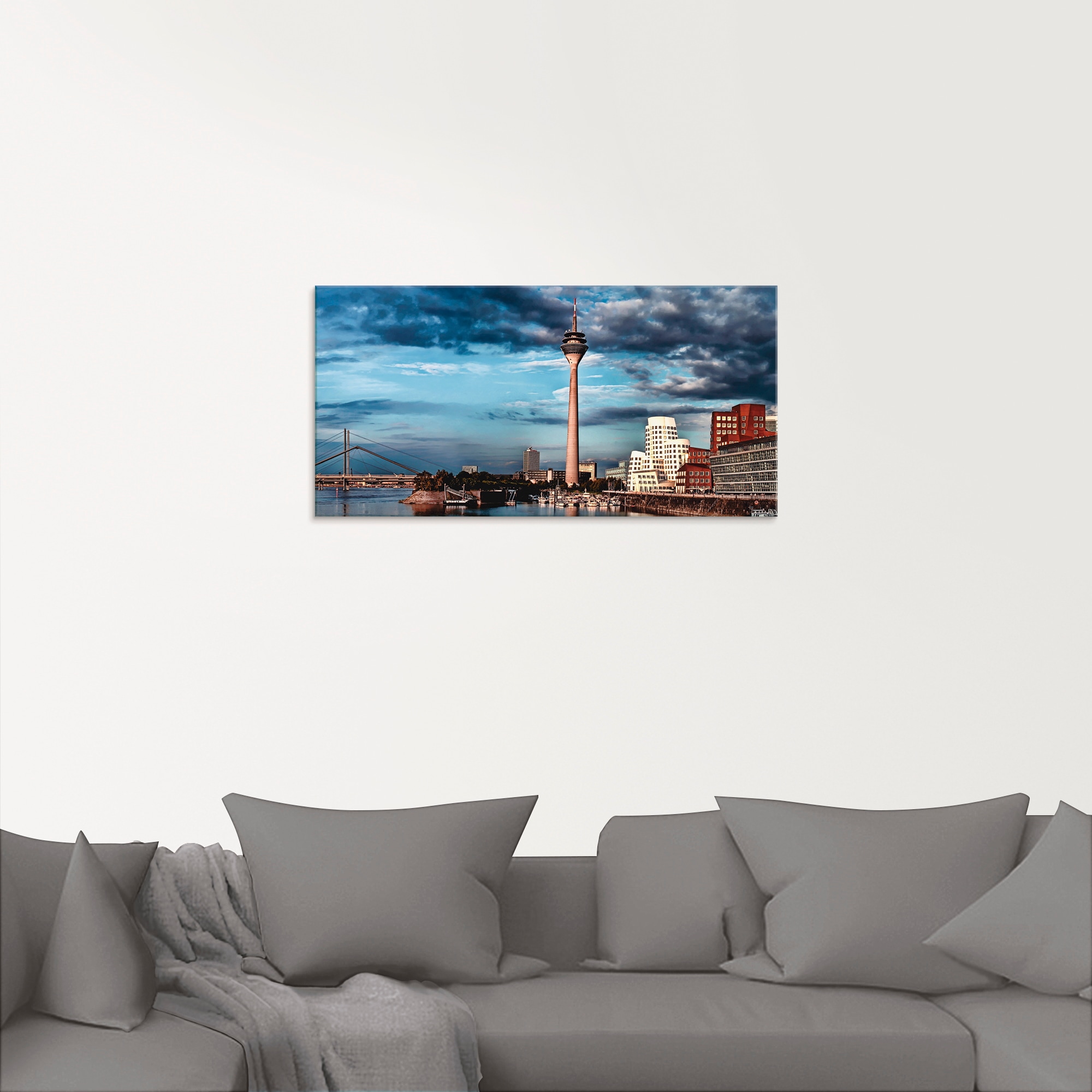 Artland Glasbild »Düsseldorf Skyline I«, Deutschland, (1 St.), in verschiedenen Größen
