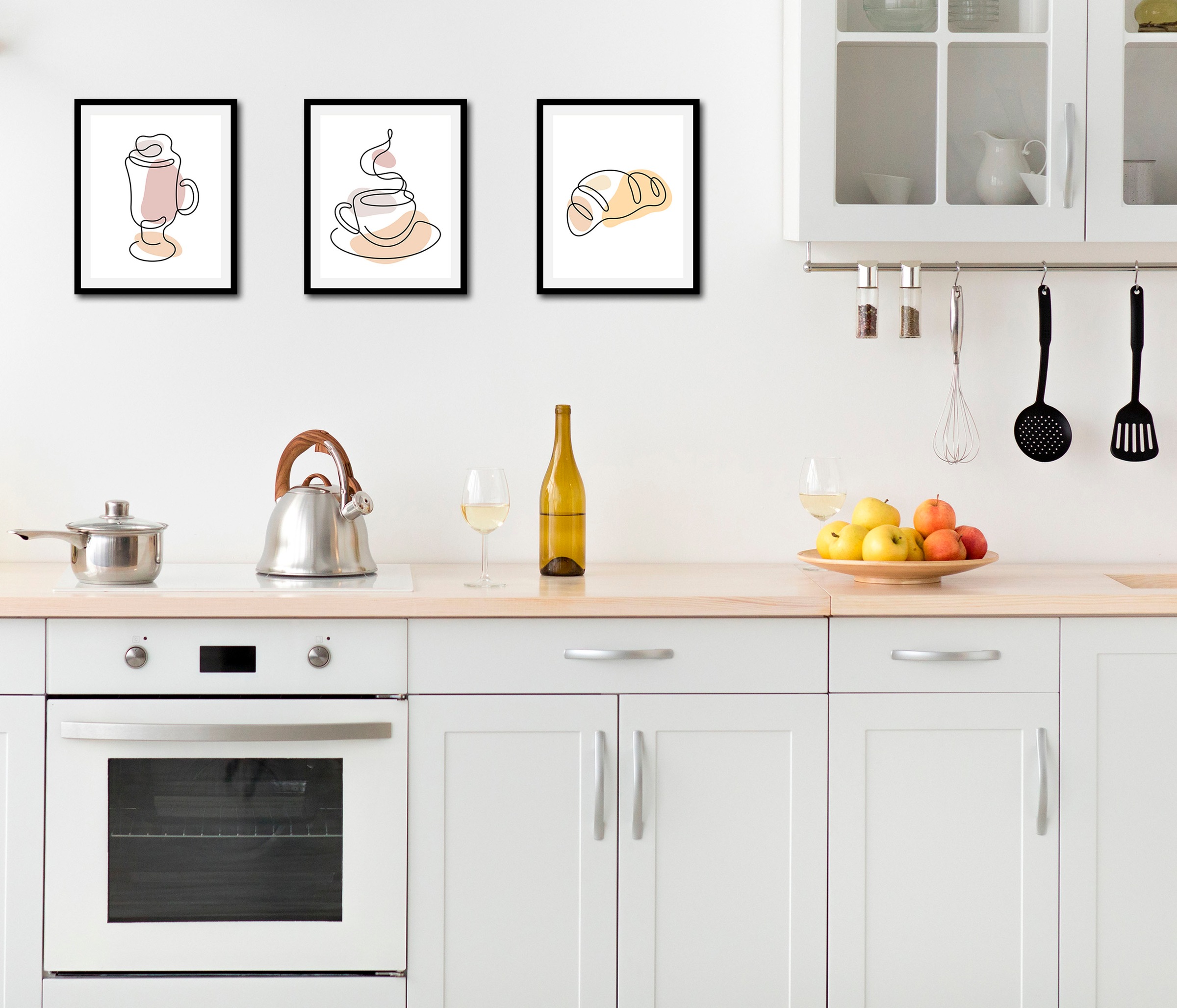 queence Bild "Set Hatty", Blumen-Kaffee-Kaffee Bilder-Bar & Lounges-Essen-K günstig online kaufen