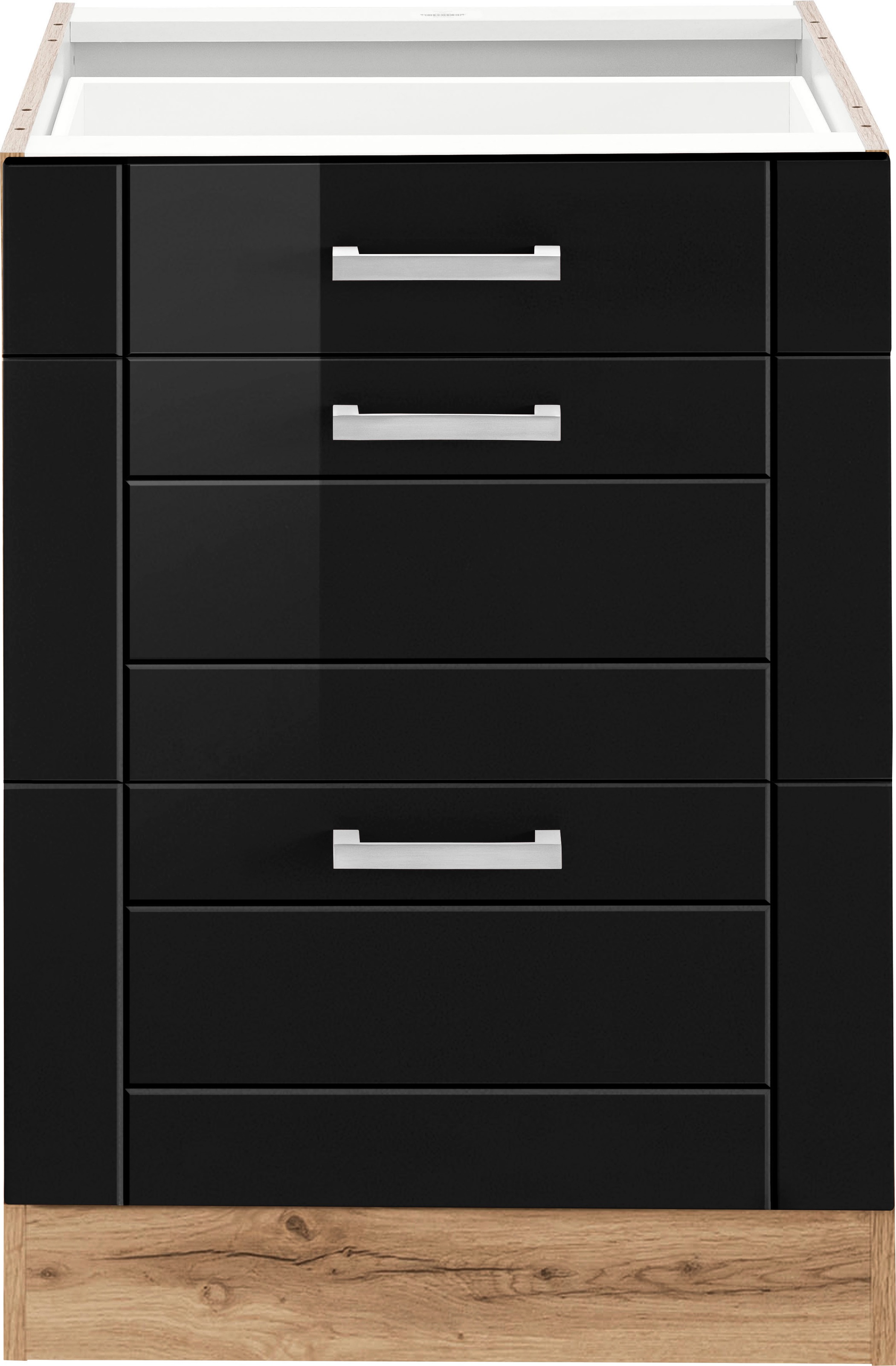 KOCHSTATION Auszugsunterschrank »KS-Tinnum«, 60 cm breit, MDF-Fronten, Metallgriff, 1 Schubkasten, 2 Auszüge