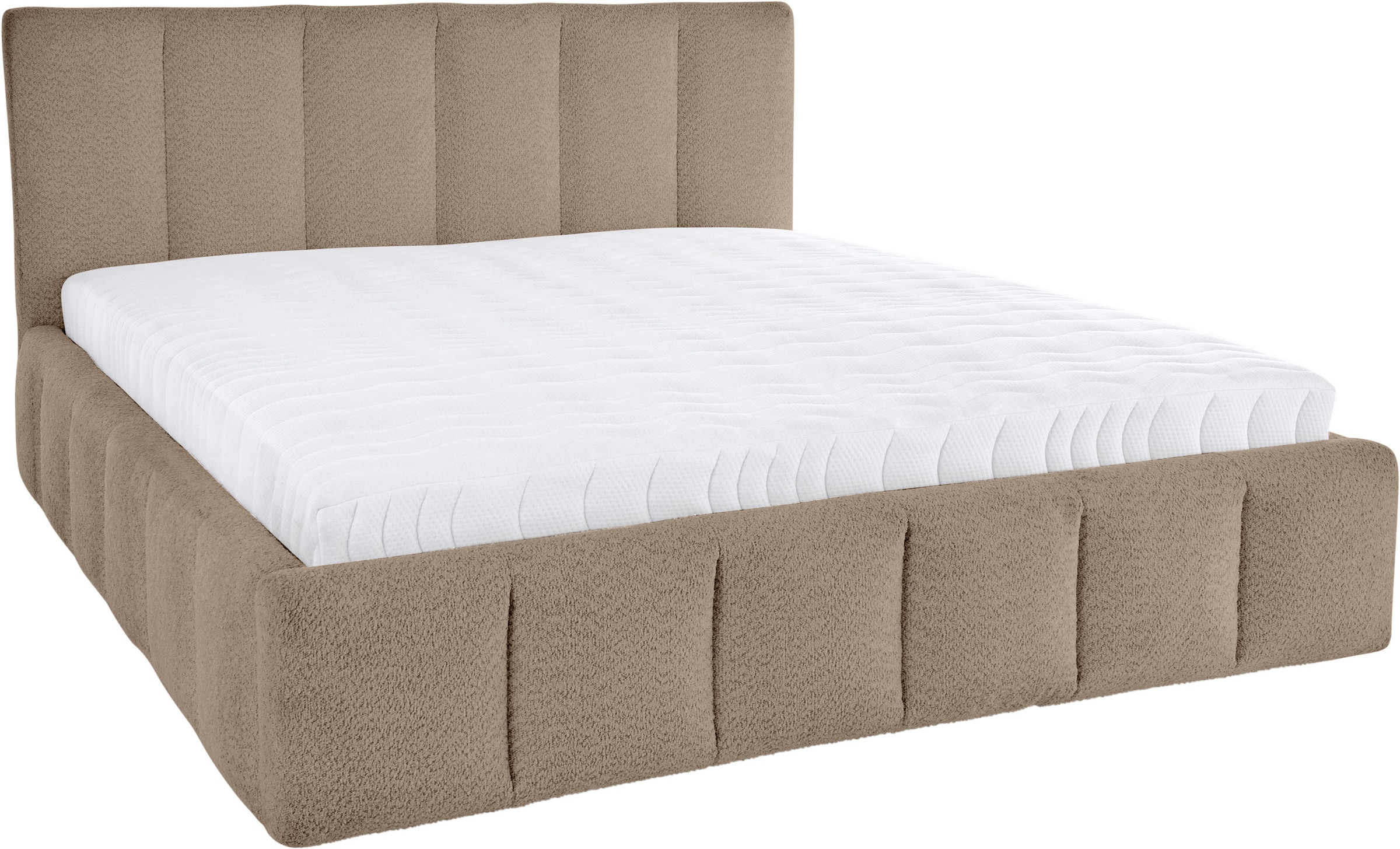 Polsterbett, B:220cm H:110cm L:221cm, beige, HOMSY BY ANA JOHNSON, 100% PES, Betten, "Somny wahlweise mit Bettkasten, erhältlich in verschiedenen