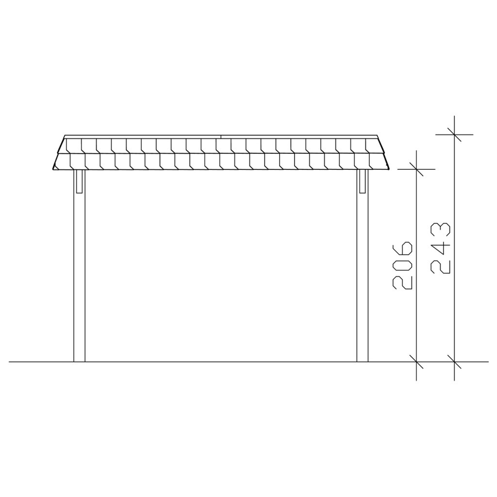 Skanholz Einzelcarport »Wendland«, Leimholz-Nordisches Fichtenholz, 291 cm, braun