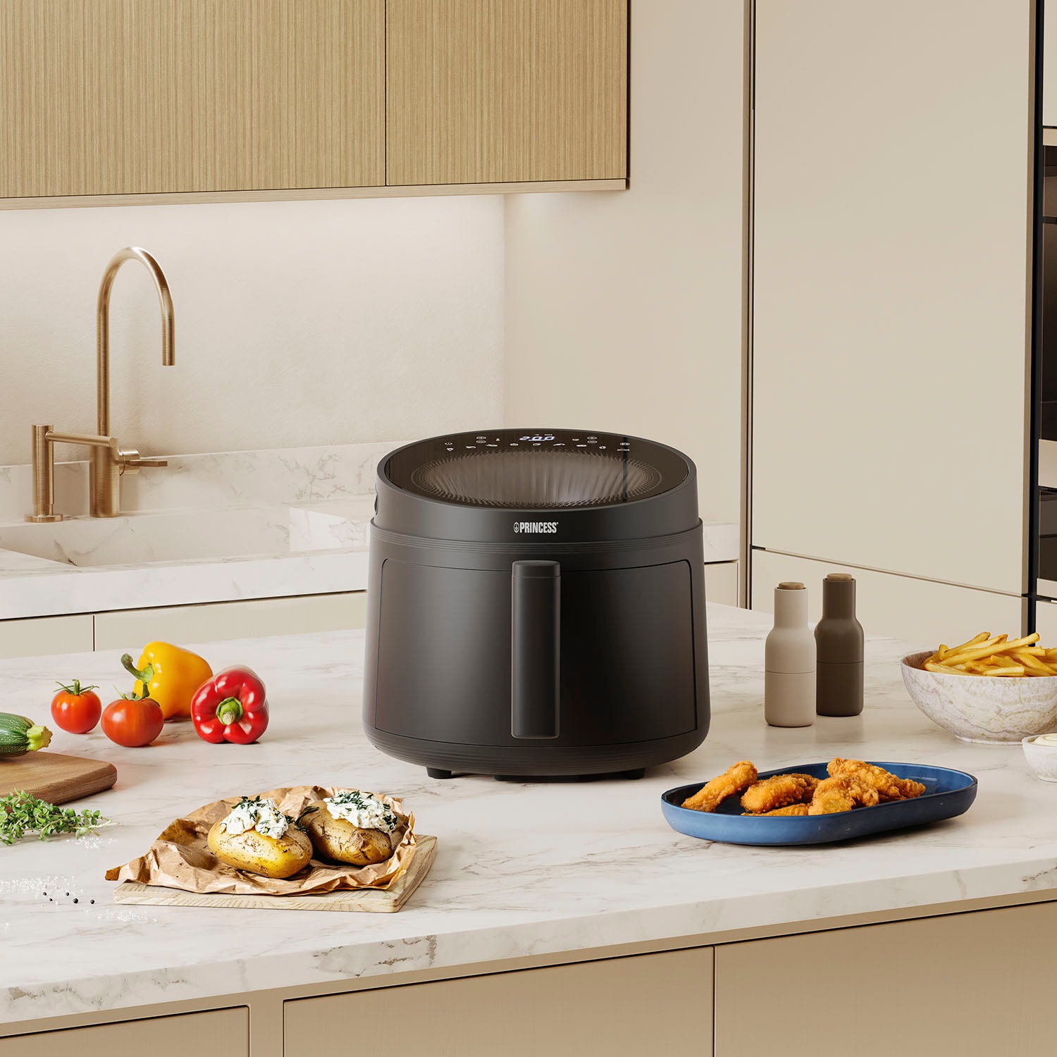 PRINCESS Heißluftfritteuse »182270 Cyclone Vision Airfryer«, 1500 W, Fassungsvermögen 5 l