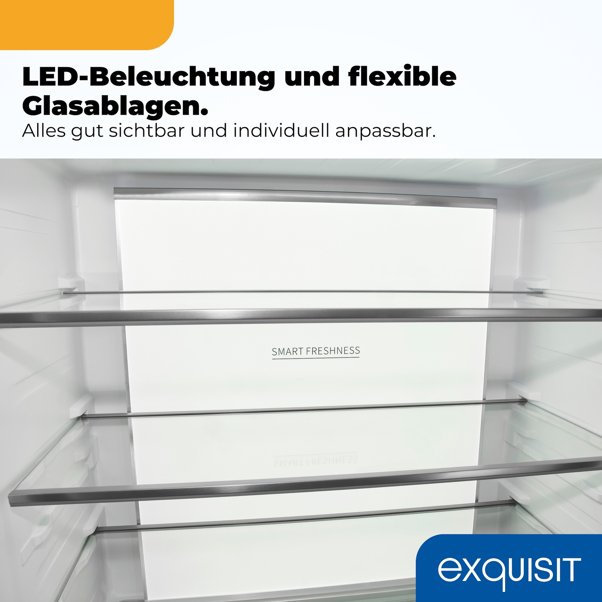 exquisit Multi Door »EMD470-170-200E inoxlook-weiss« 193 cm hoch 84 cm breit Nie mehr abtauen – No-Frost & Umluft für perfekte Kühlung