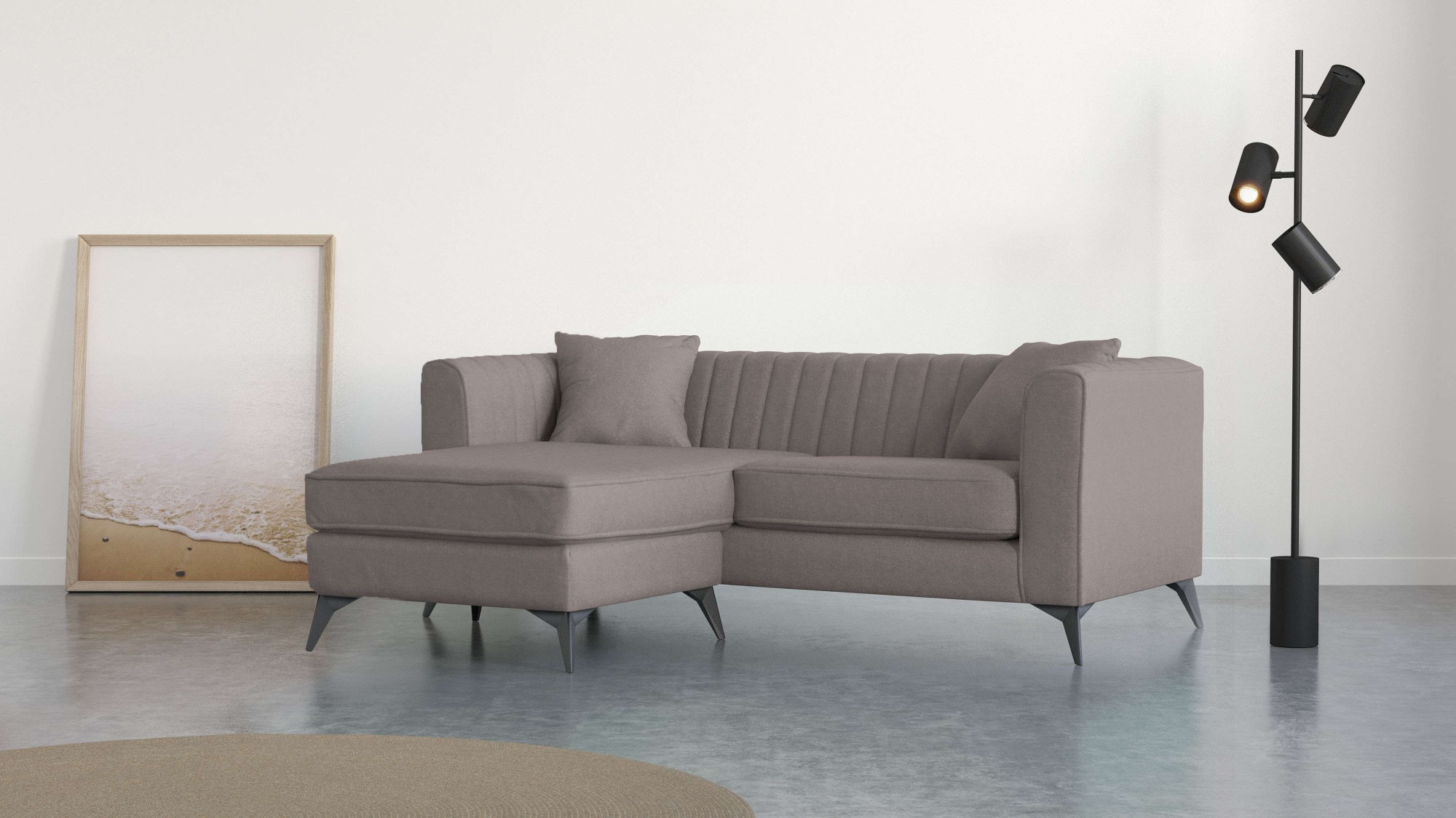 Places of Style Ecksofa "MATTHEW L-Form ideal für kleine Räume, Maße B/T/H: günstig online kaufen