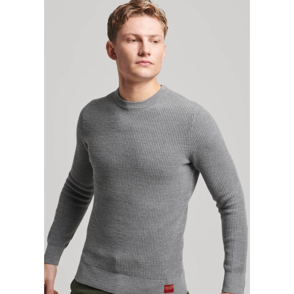 Superdry Strickpullover »TEXTURED CREW KNIT JUMPER«