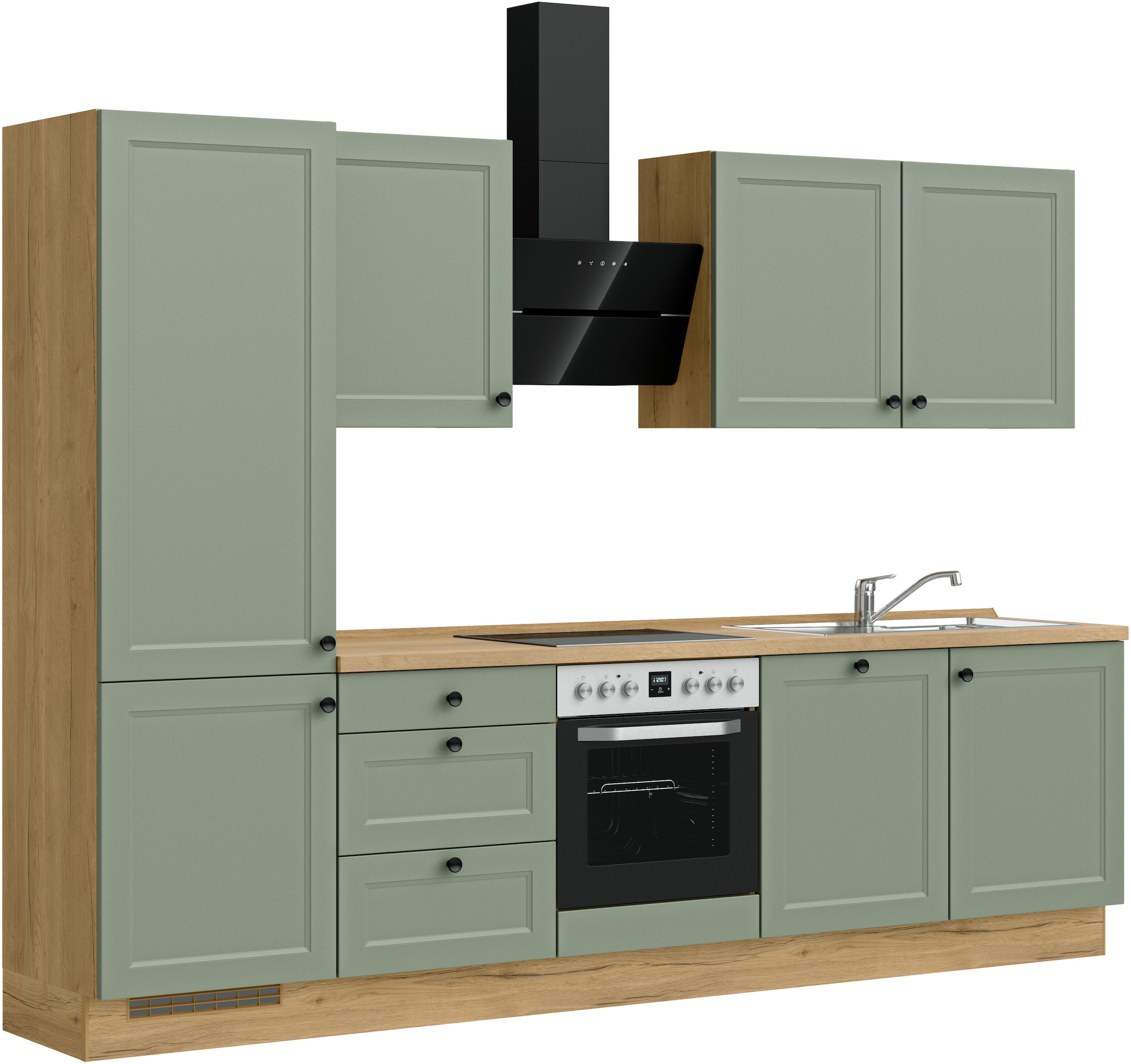 nobilia® Küchenzeile »"Cascada II"«, vormontiert, Breite 300 cm, Ausrichtung wählbar, wahlw. mit E-Geräten