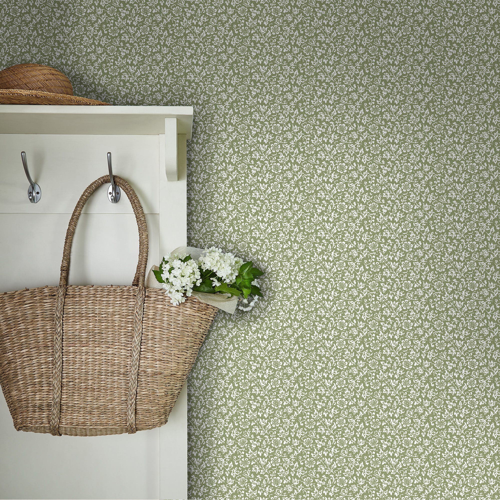 LAURA ASHLEY Vliestapete "Sweet Alyssum" geblümt glatt 10mx52cm (ca. 5m2)